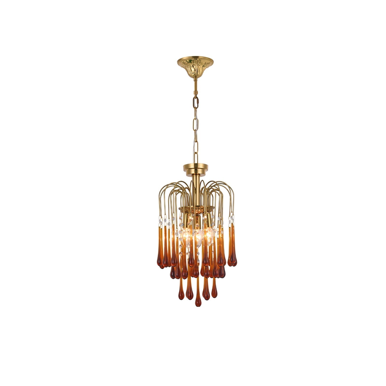 Ciel Chandelier Golden Arms and Crystal