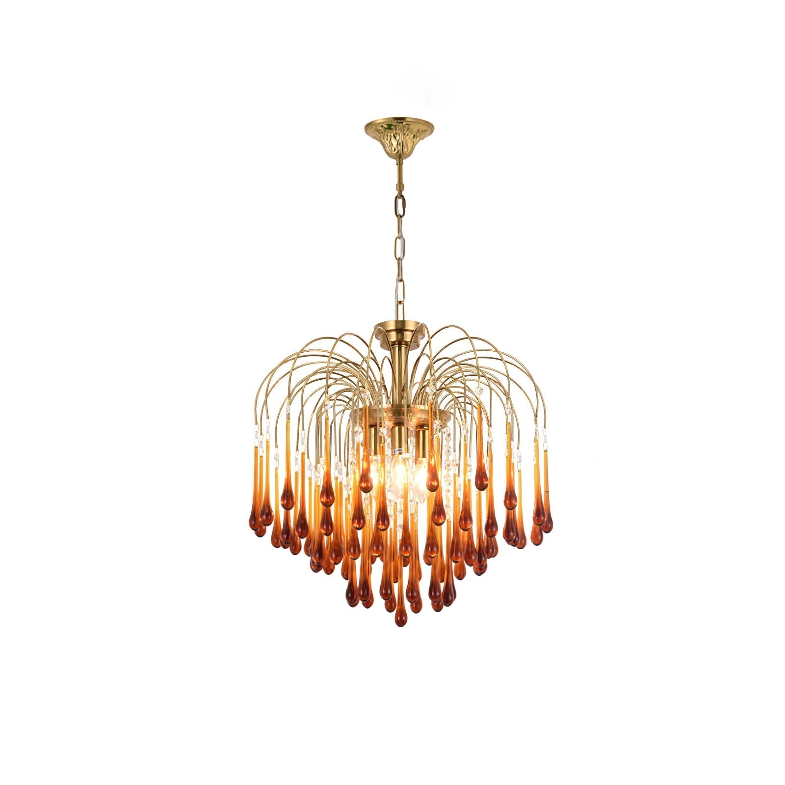 Ciel Chandelier Golden Arms and Crystal
