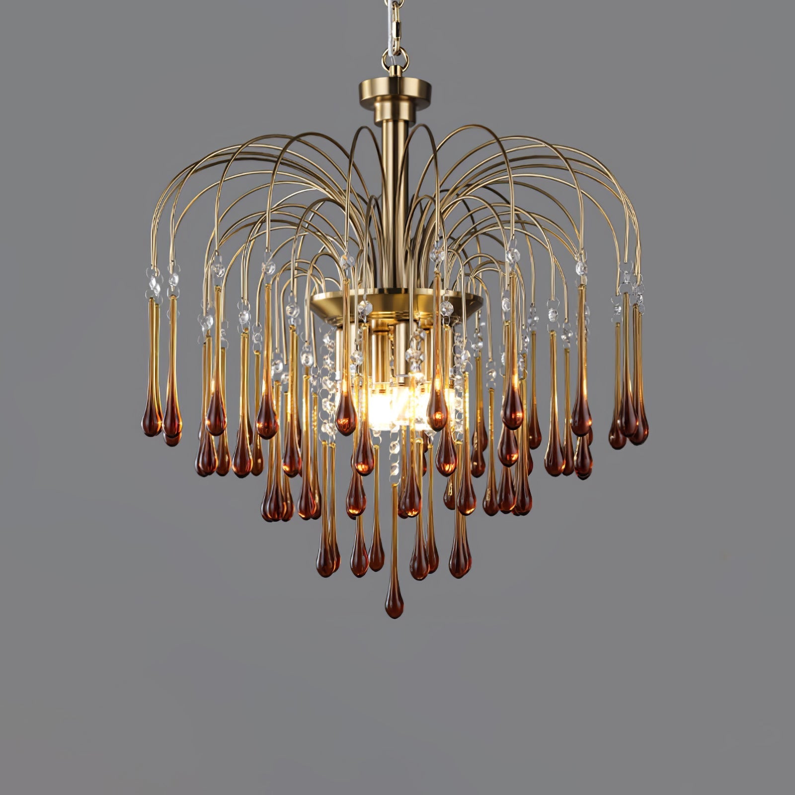 Ciel Chandelier Golden Arms and Crystal