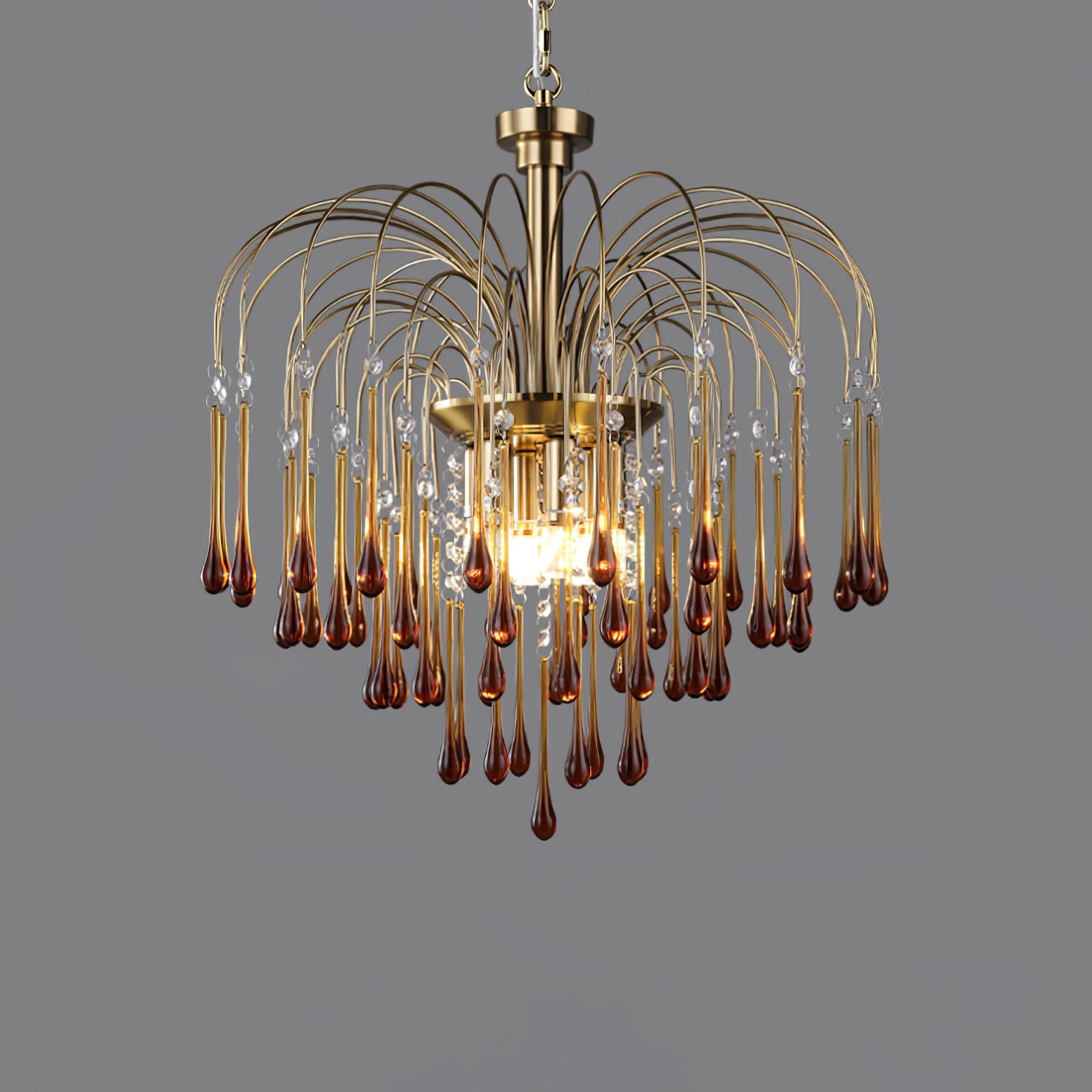 Ciel Chandelier Golden Arms and Crystal