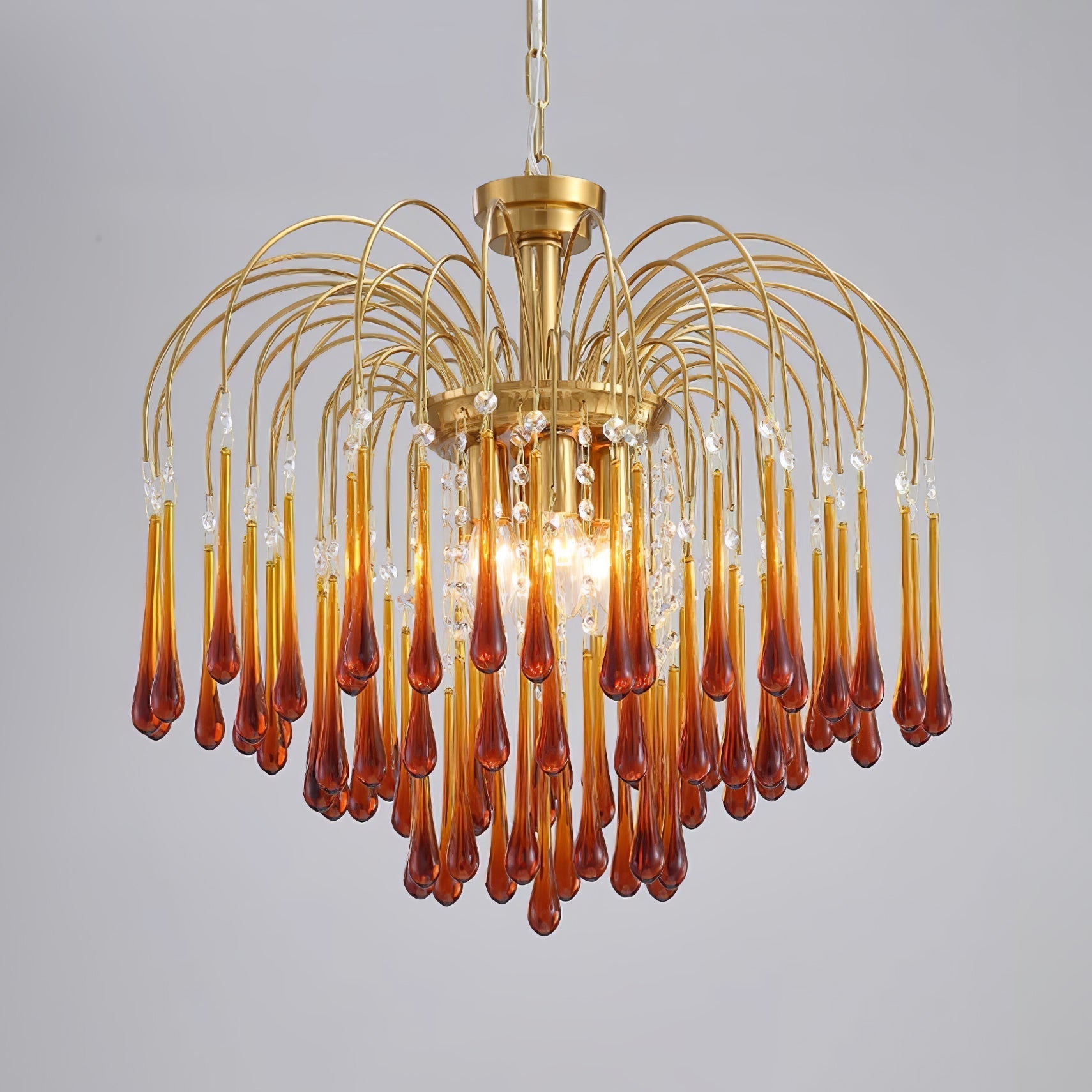 Ciel Chandelier Golden Arms and Crystal