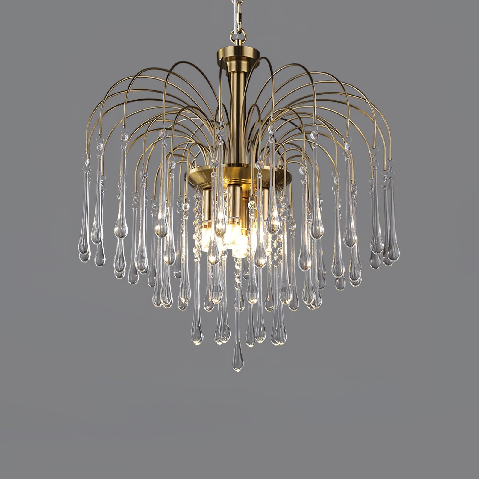 Ciel Chandelier Golden Arms and Crystal