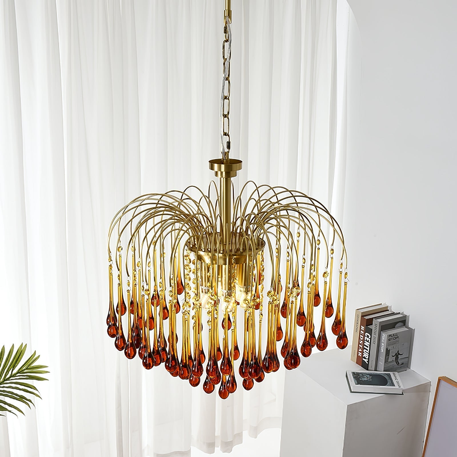 Ciel Chandelier Golden Arms and Crystal