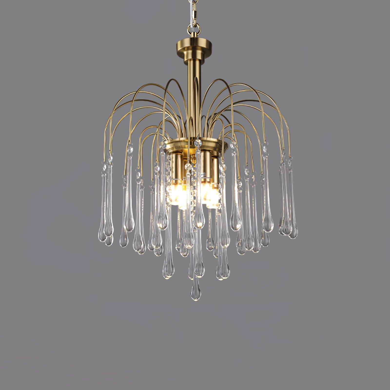 Ciel Chandelier Golden Arms and Crystal