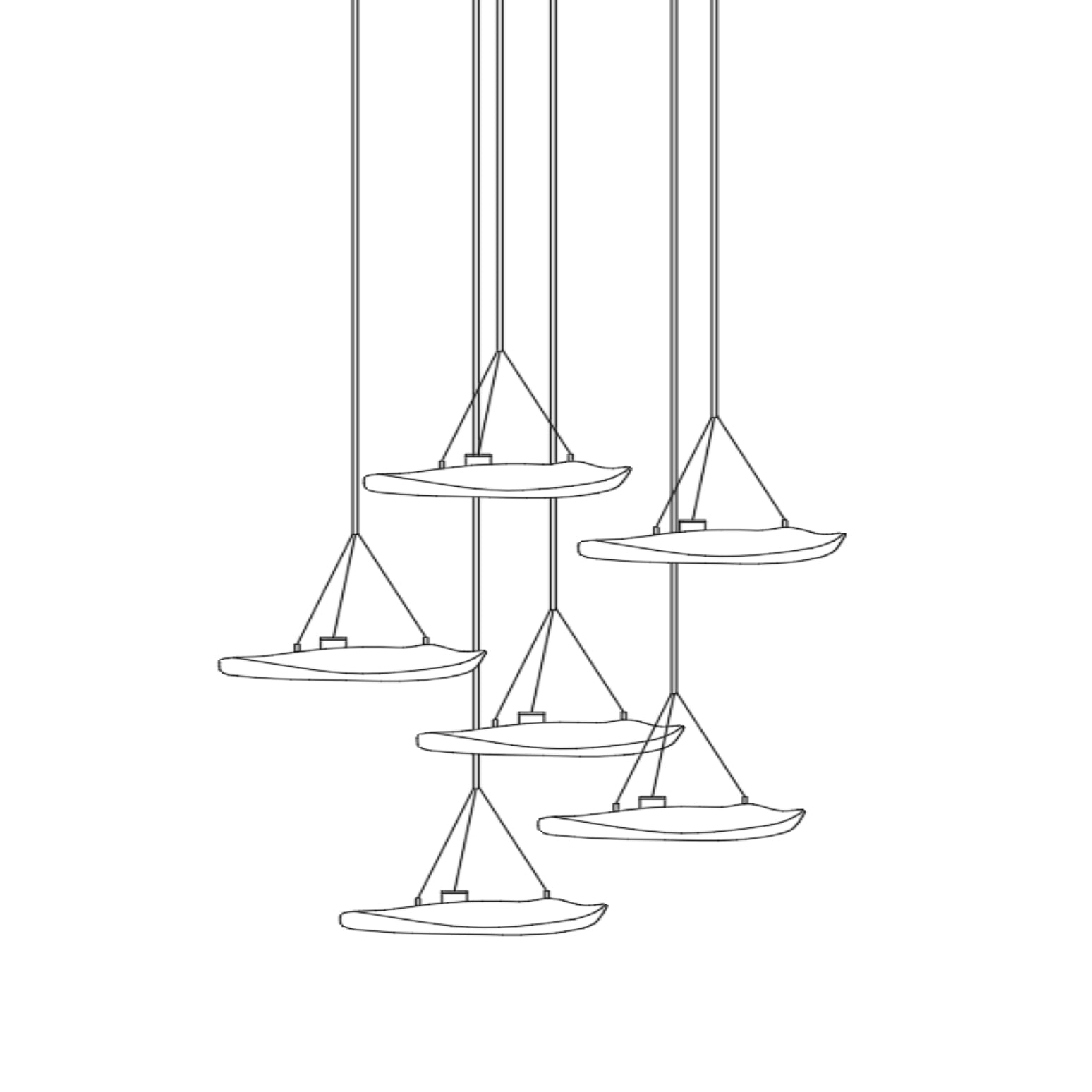 Glacial Float Cascade Glass Chandelier
