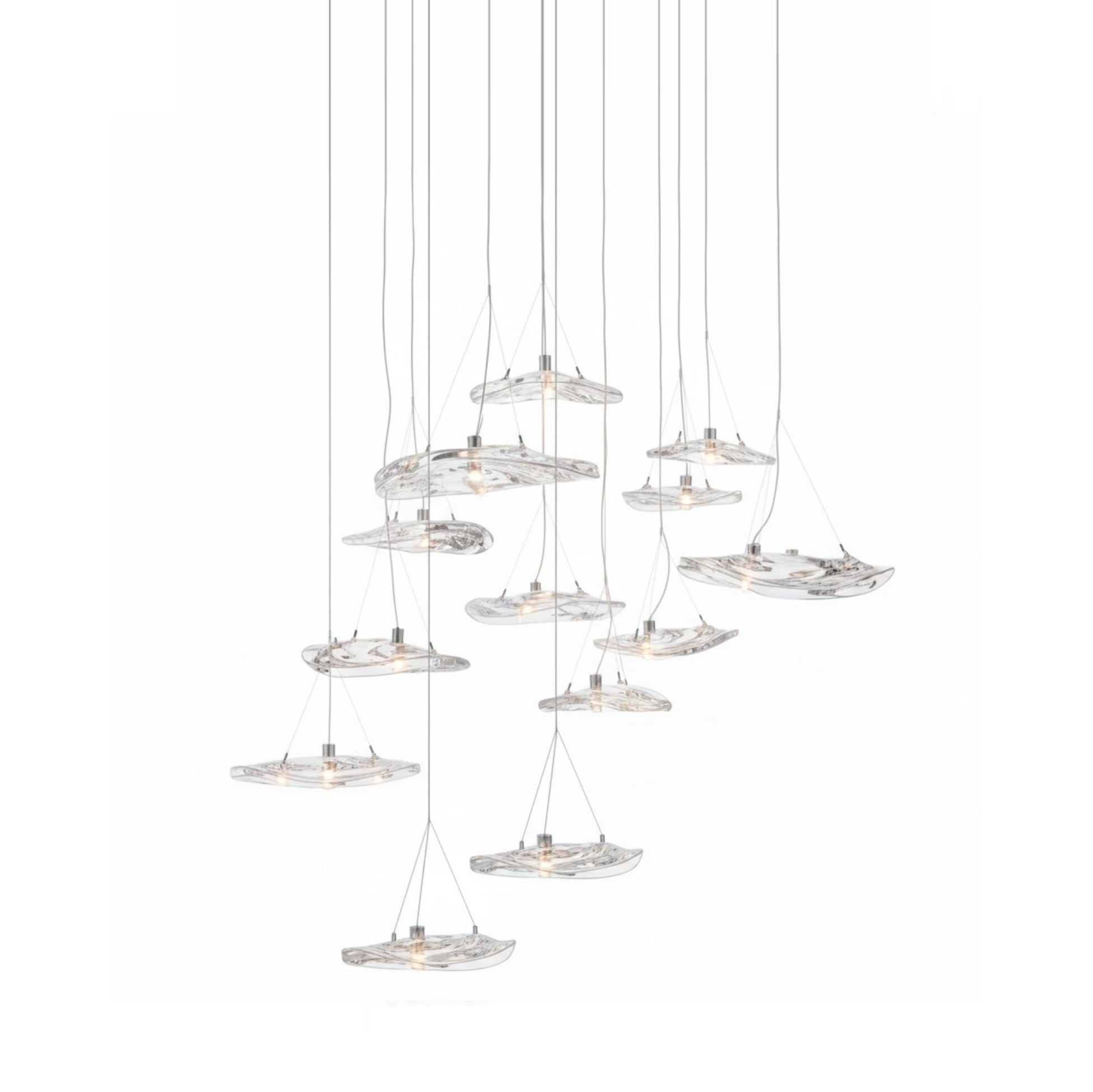 Glacial Float Cascade Glass Chandelier