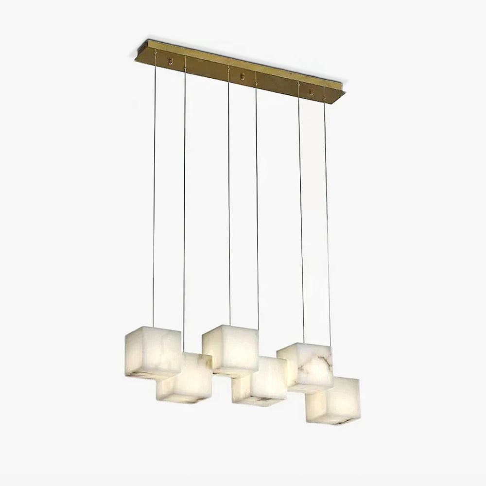 Develo Minimalist Alabaster Linear Pendant Light Chandelier
