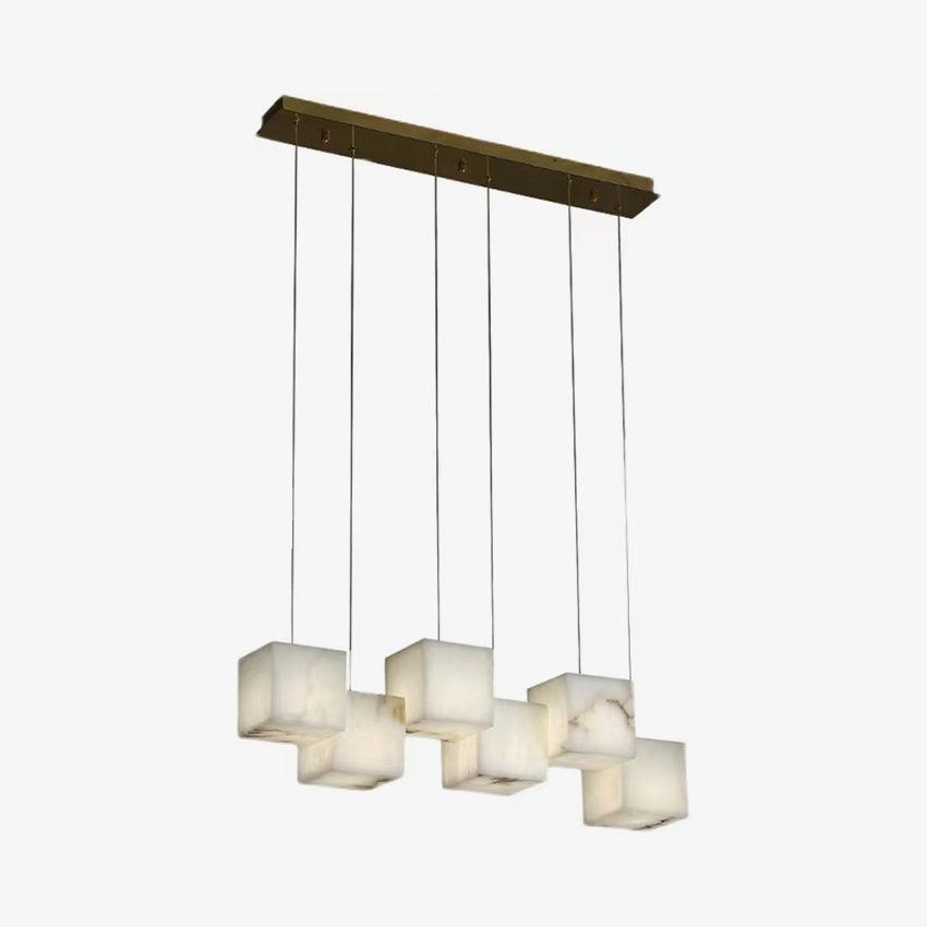 Develo Minimalist Alabaster Linear Pendant Light Chandelier