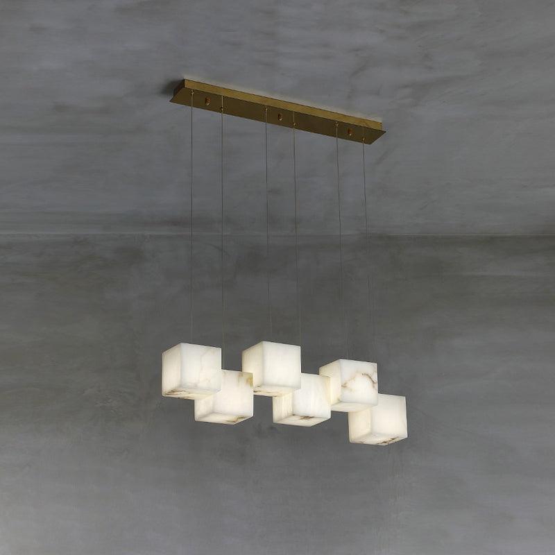 Develo Minimalist Alabaster Linear Pendant Light Chandelier