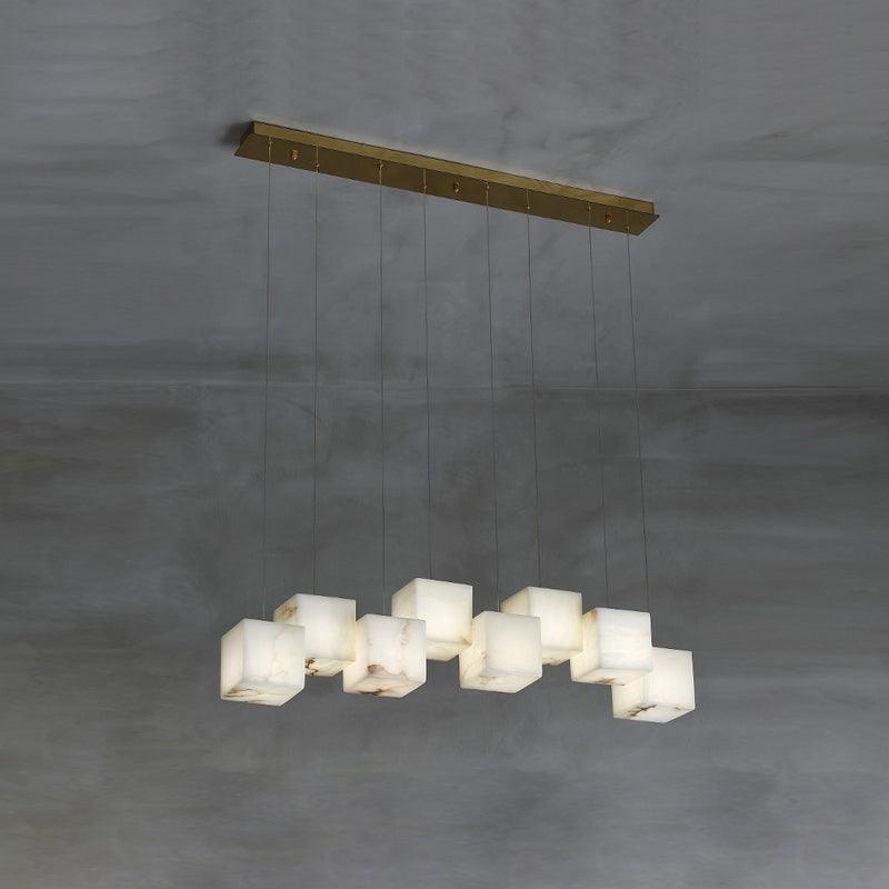 Develo Minimalist Alabaster Linear Pendant Light Chandelier