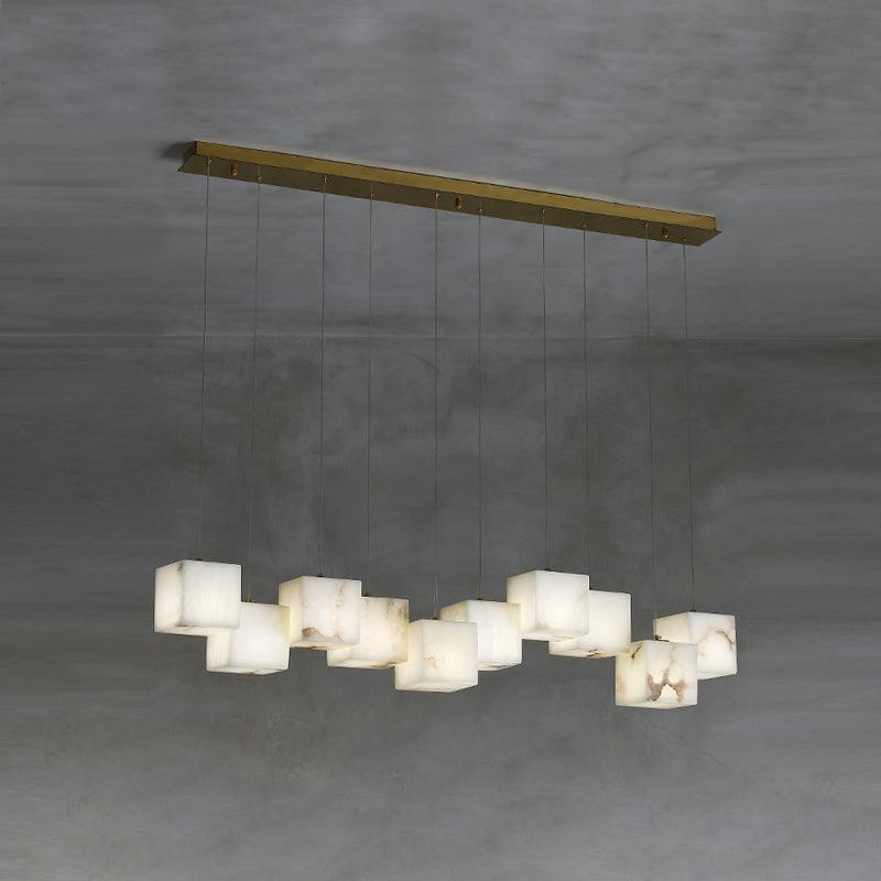 Develo Minimalist Alabaster Linear Pendant Light Chandelier