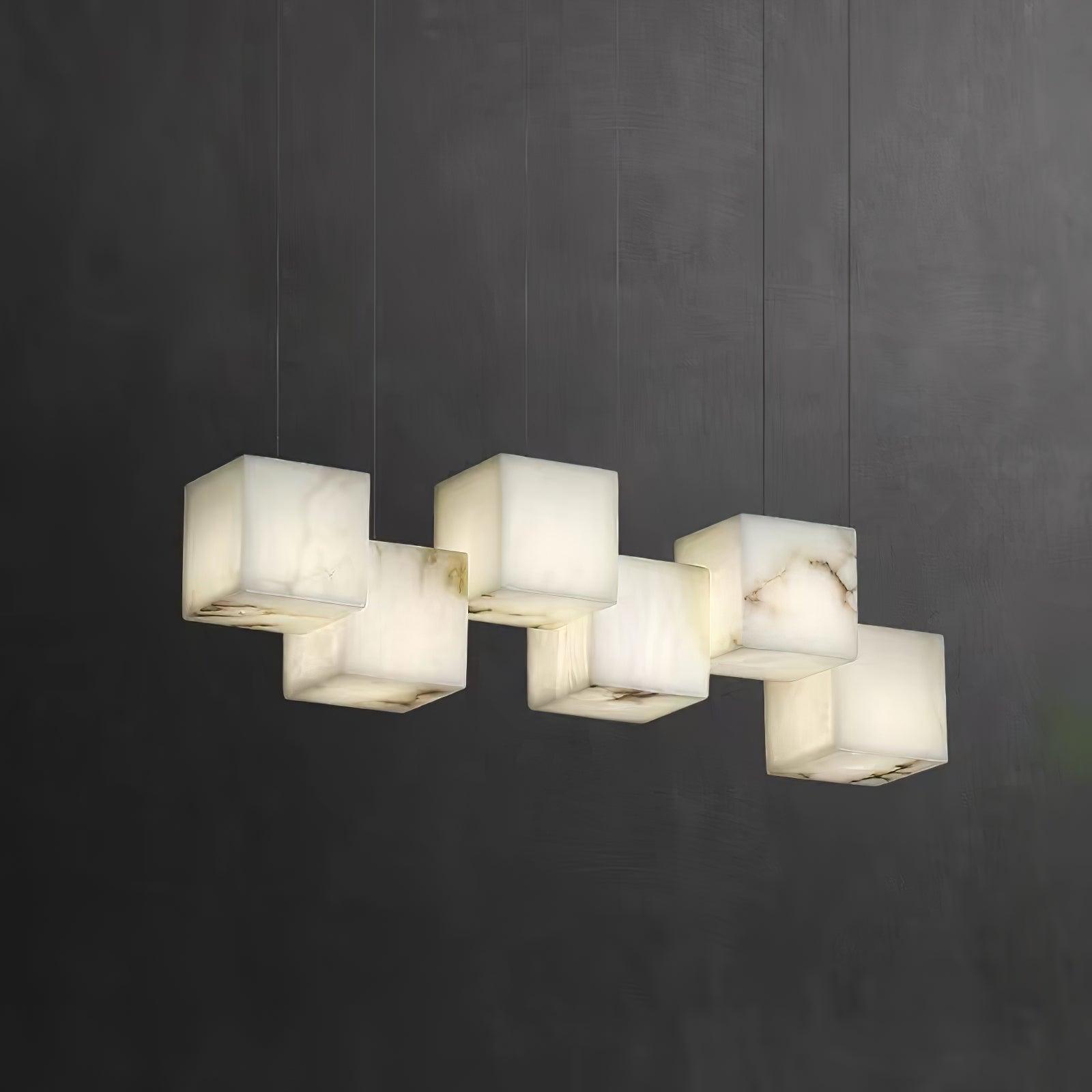 Develo Minimalist Alabaster Linear Pendant Light Chandelier