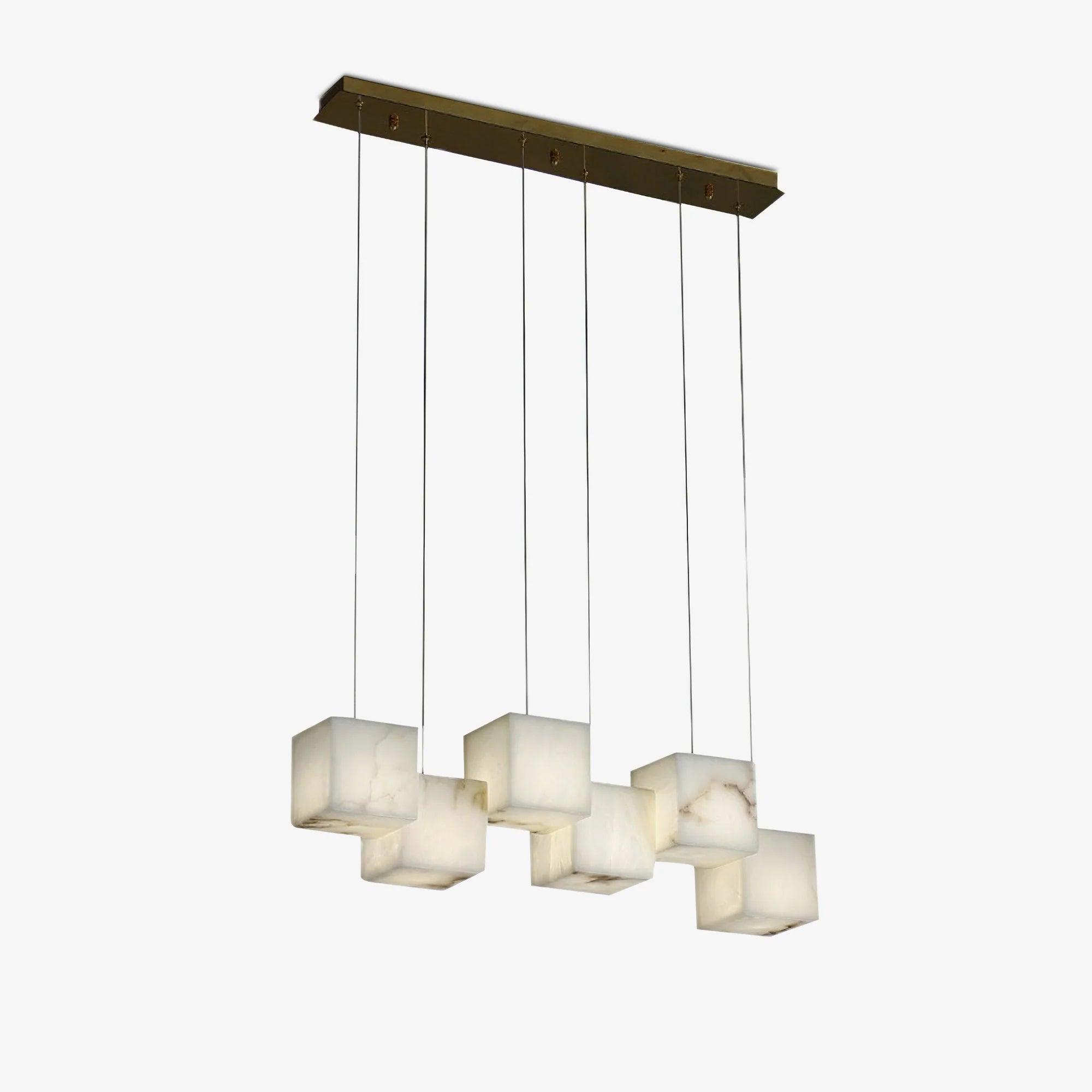 Develo Minimalist Alabaster Linear Pendant Light Chandelier