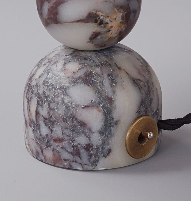 Canarora Marble Orb Rattan Table Lamp
