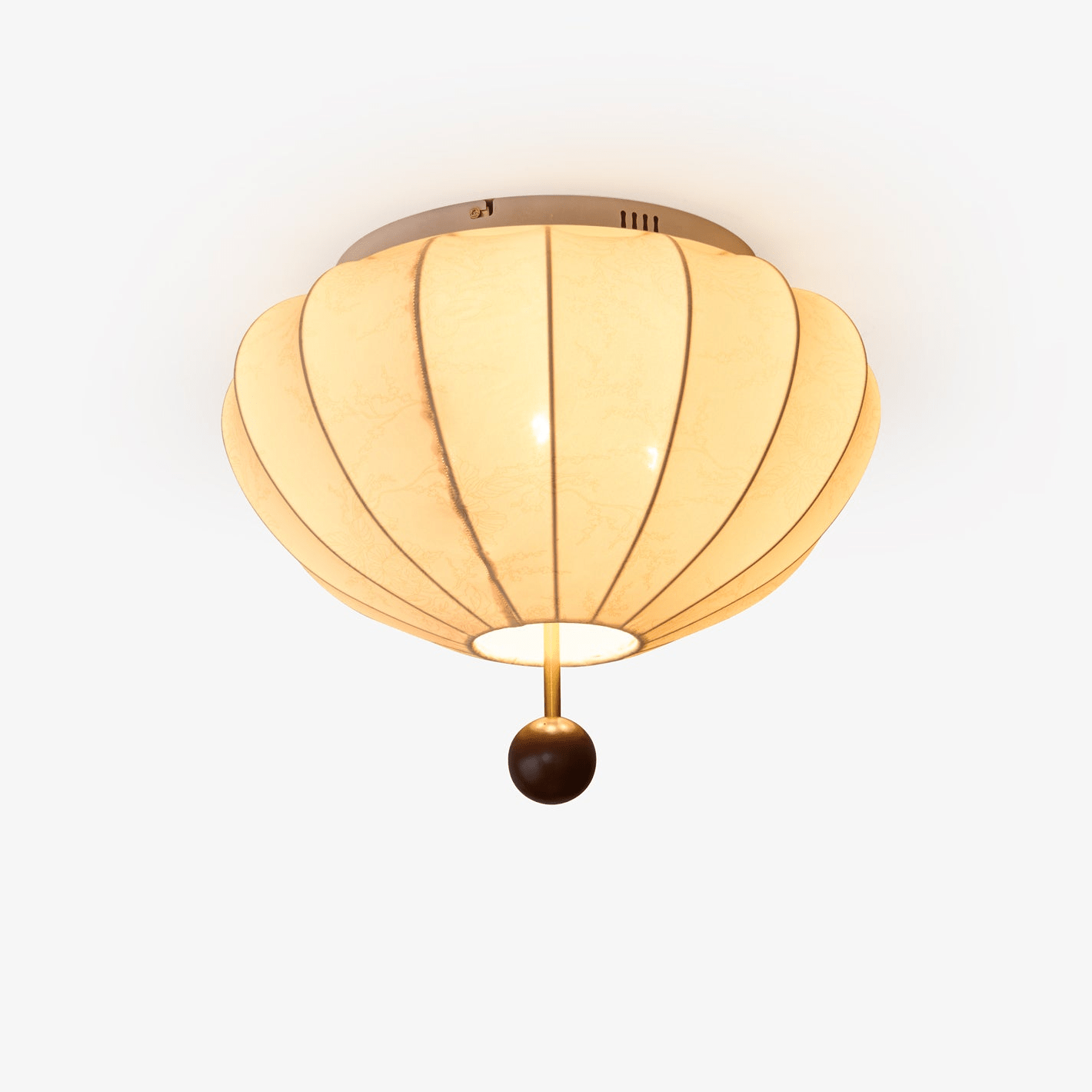 Rinelora Ceiling Light Wood Fabric Lantern