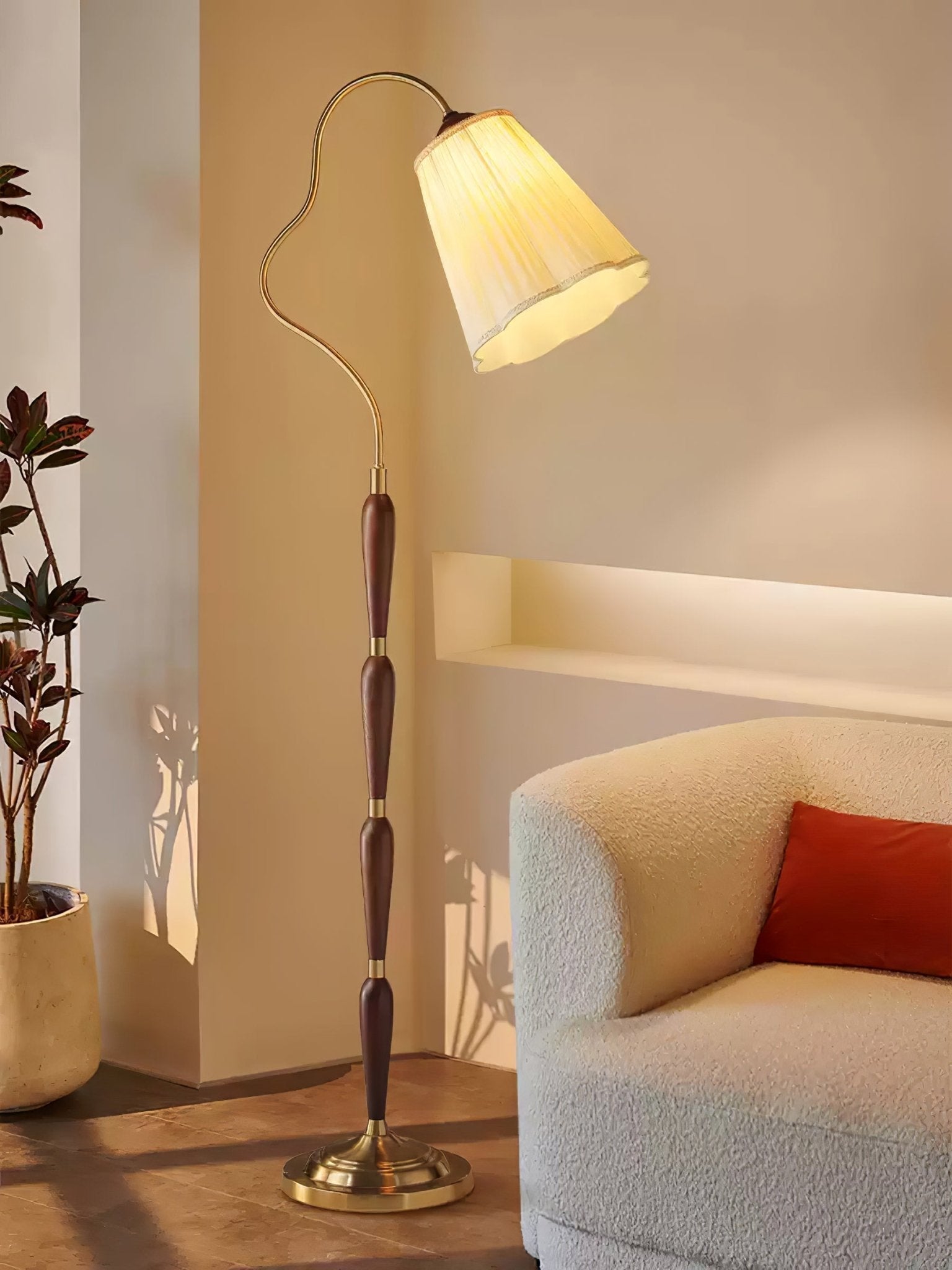 Foster Vintage Wood Floor Lamp