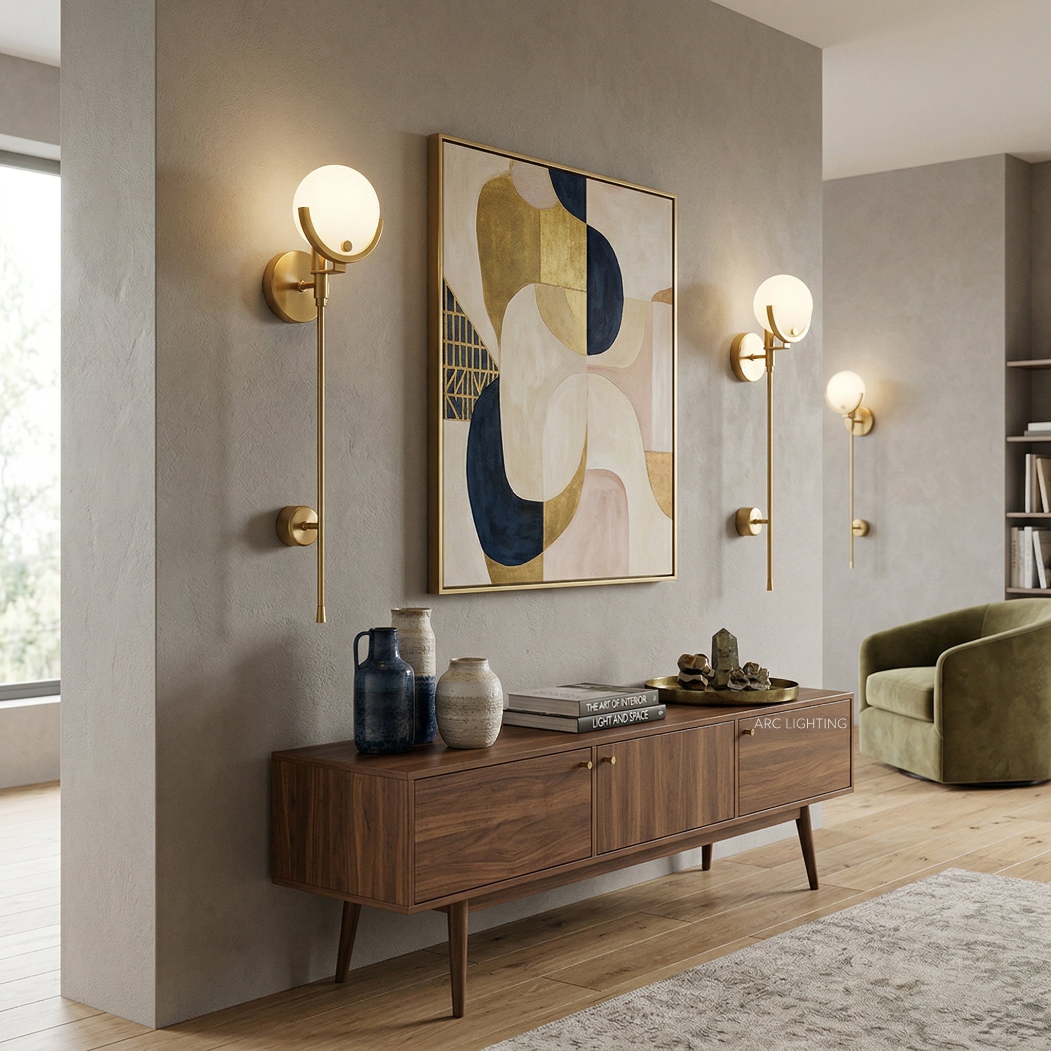 Lumibrook Cradle Alabaster Globe Indoor Wall Light
