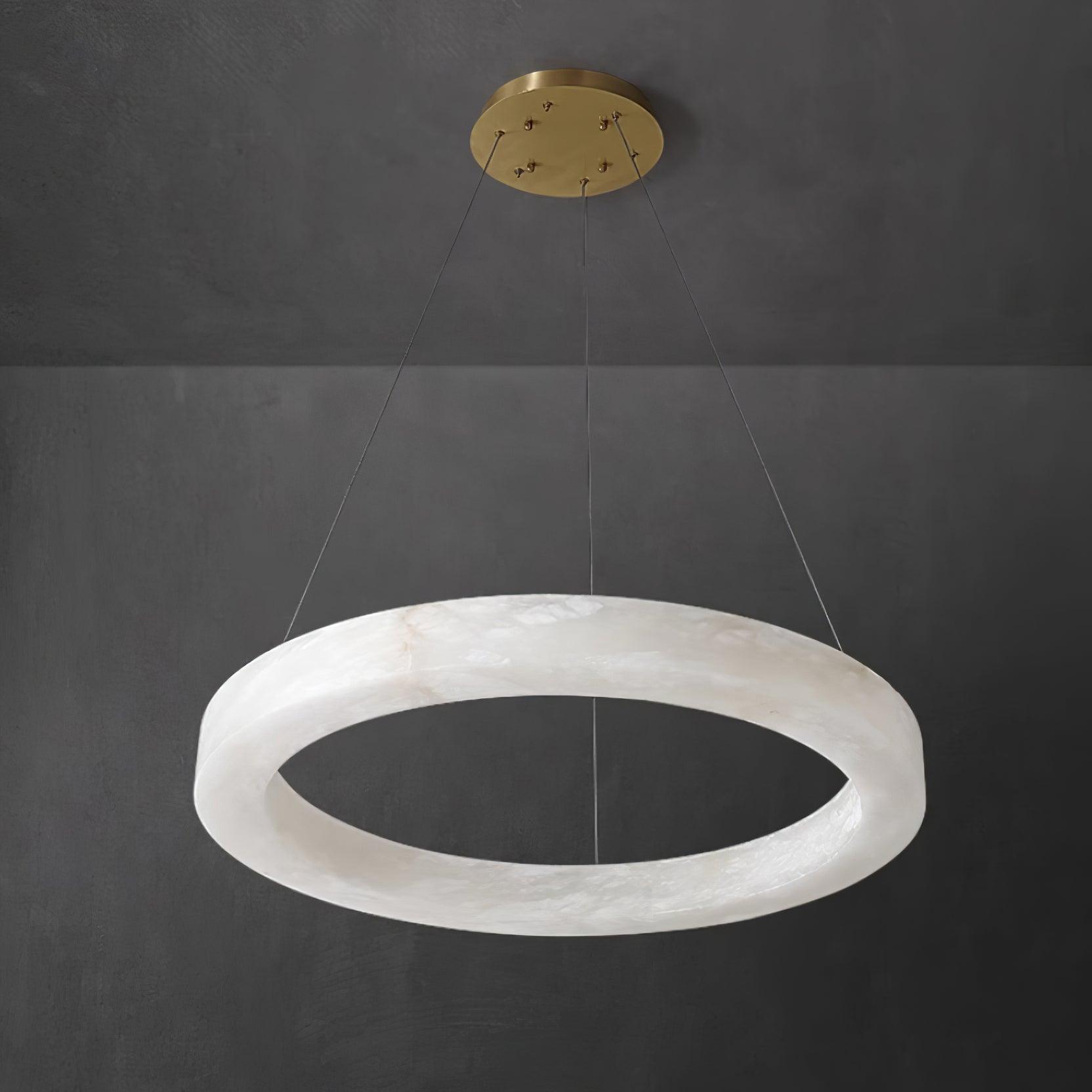 Vaelen Alabaster Multi-Ring Pendant Light