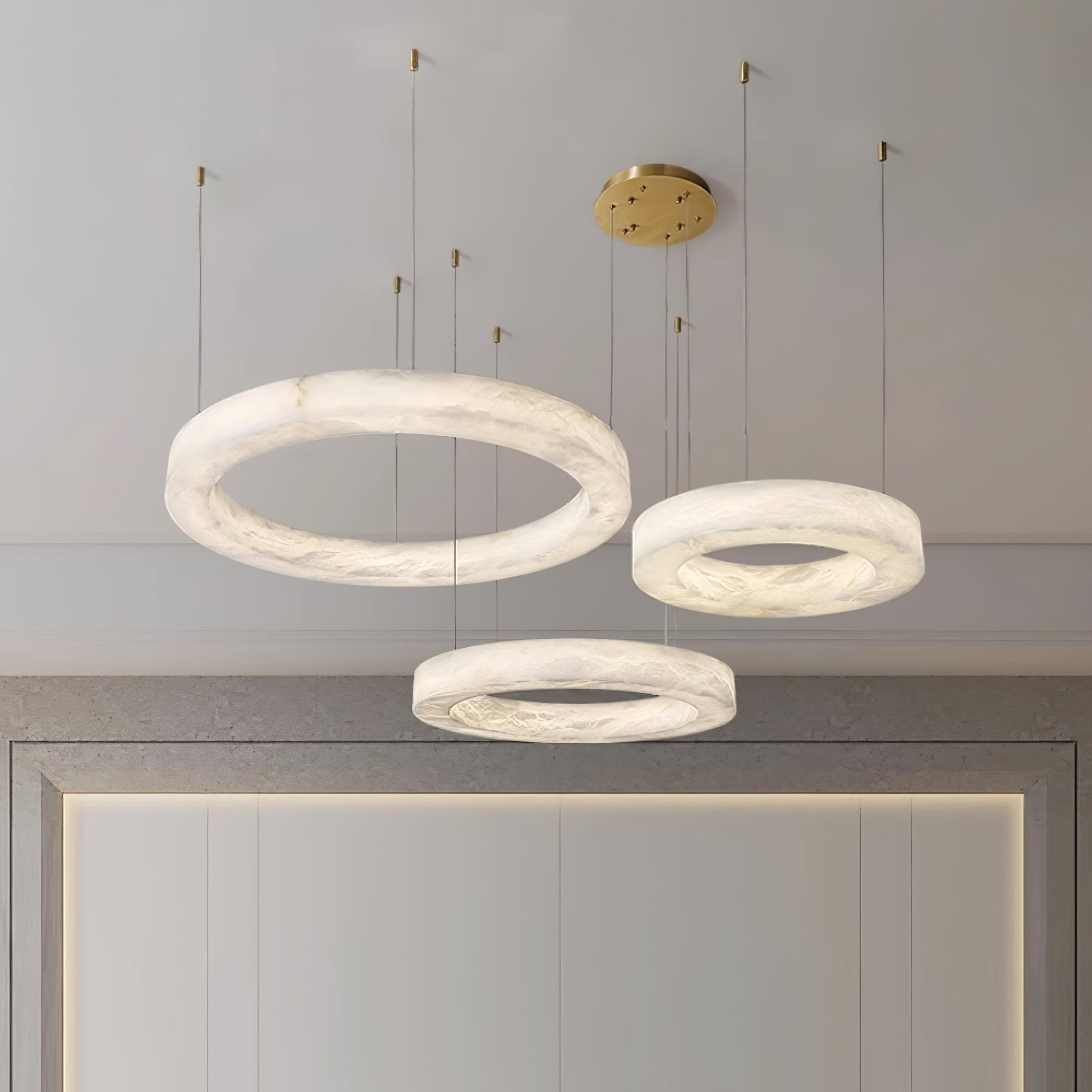 Vaelen Alabaster Multi-Ring Pendant Light