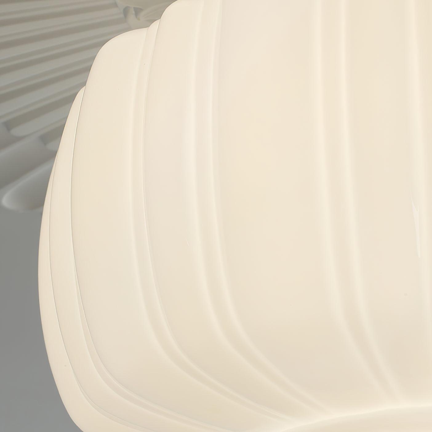 Aveny Ceiling Light Opal Glass Fluted Dome Vintage