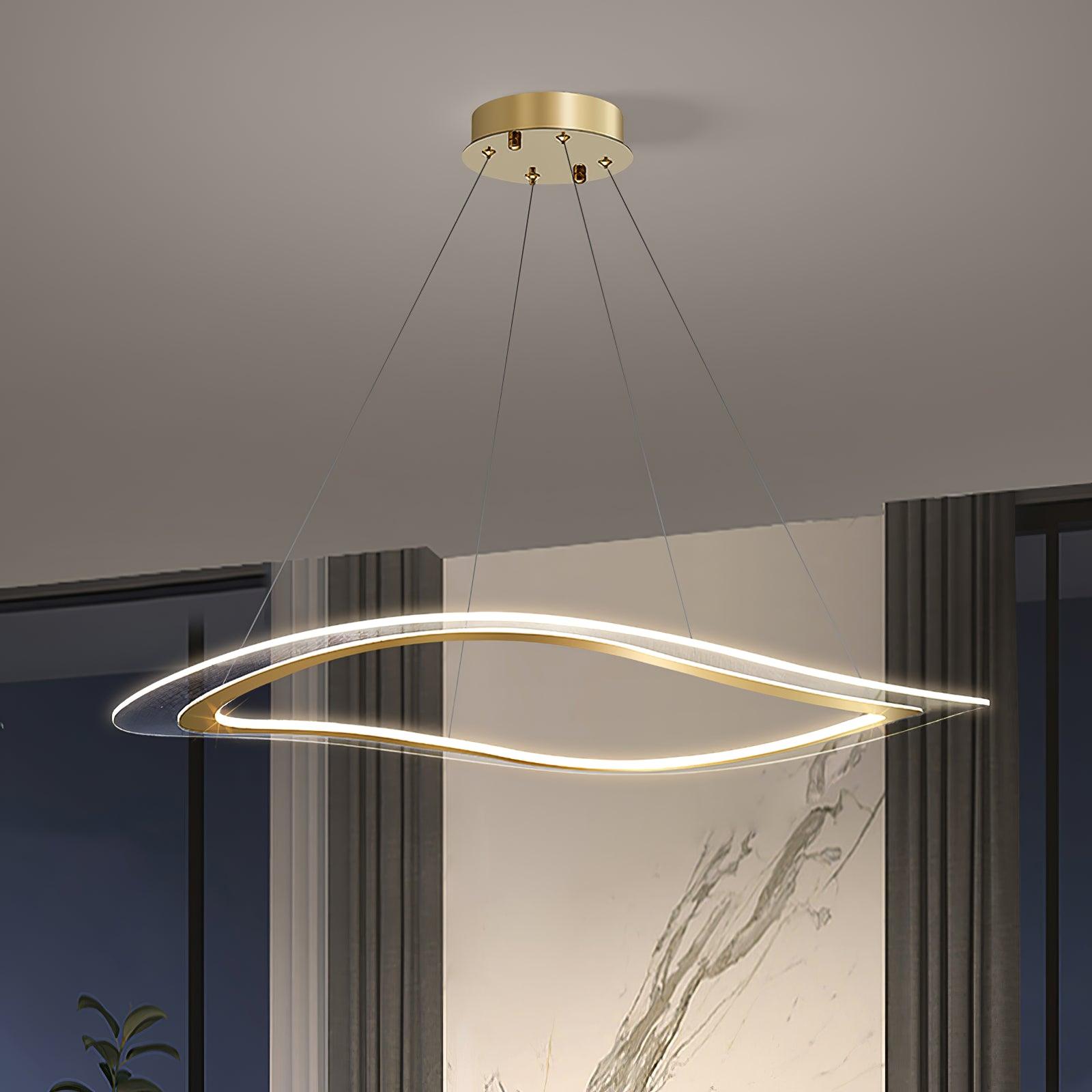 Soleleon Chandelier LED Acrylic Gold Modern