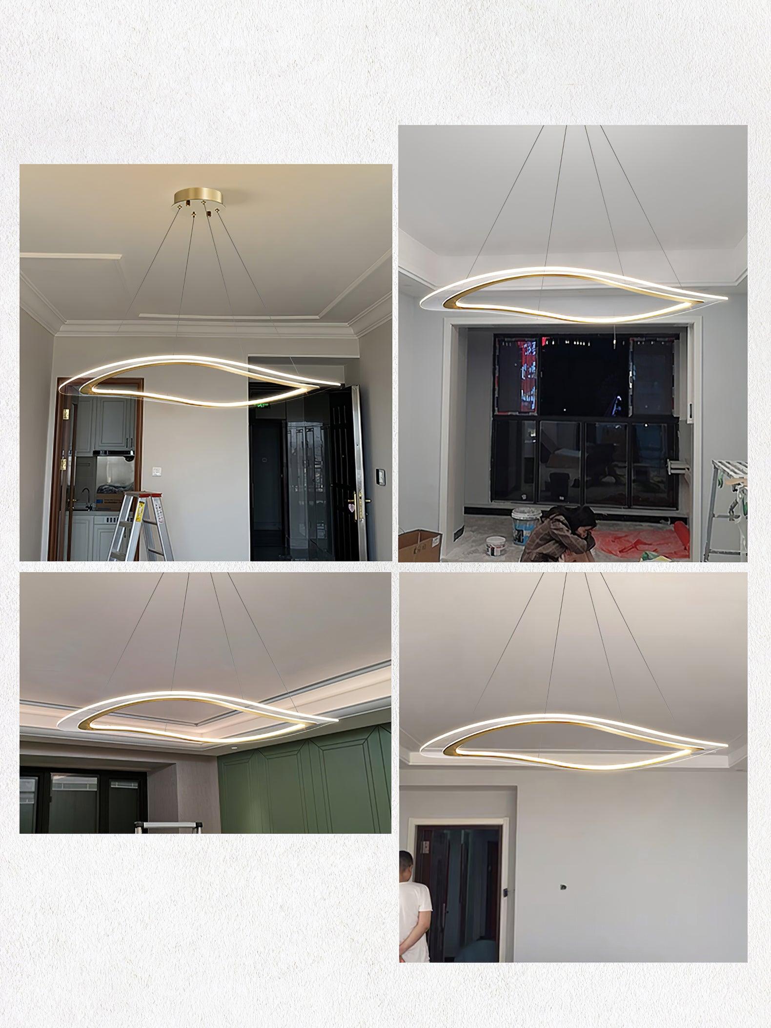 Soleleon Chandelier LED Acrylic Gold Modern