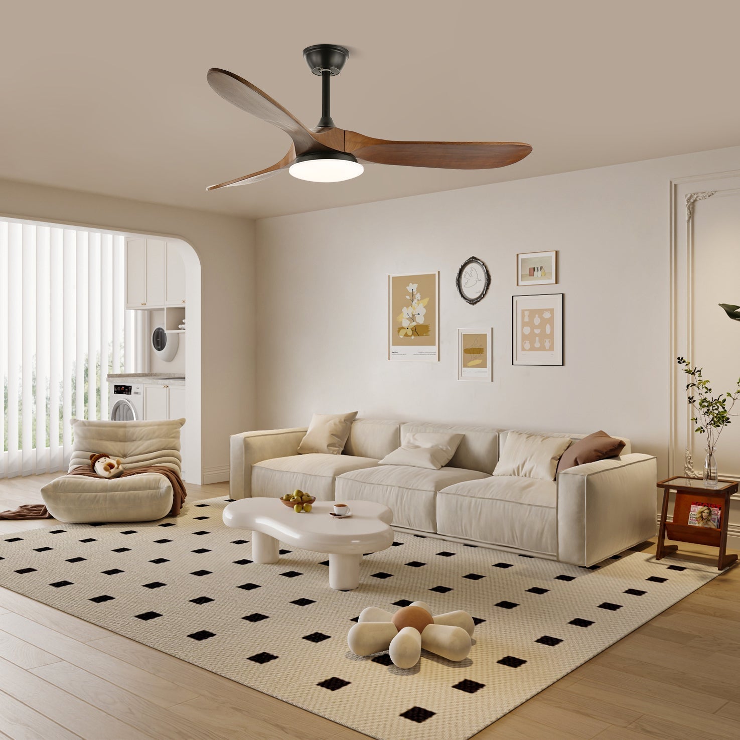 Velix Modern Wood Ceiling Fan Light