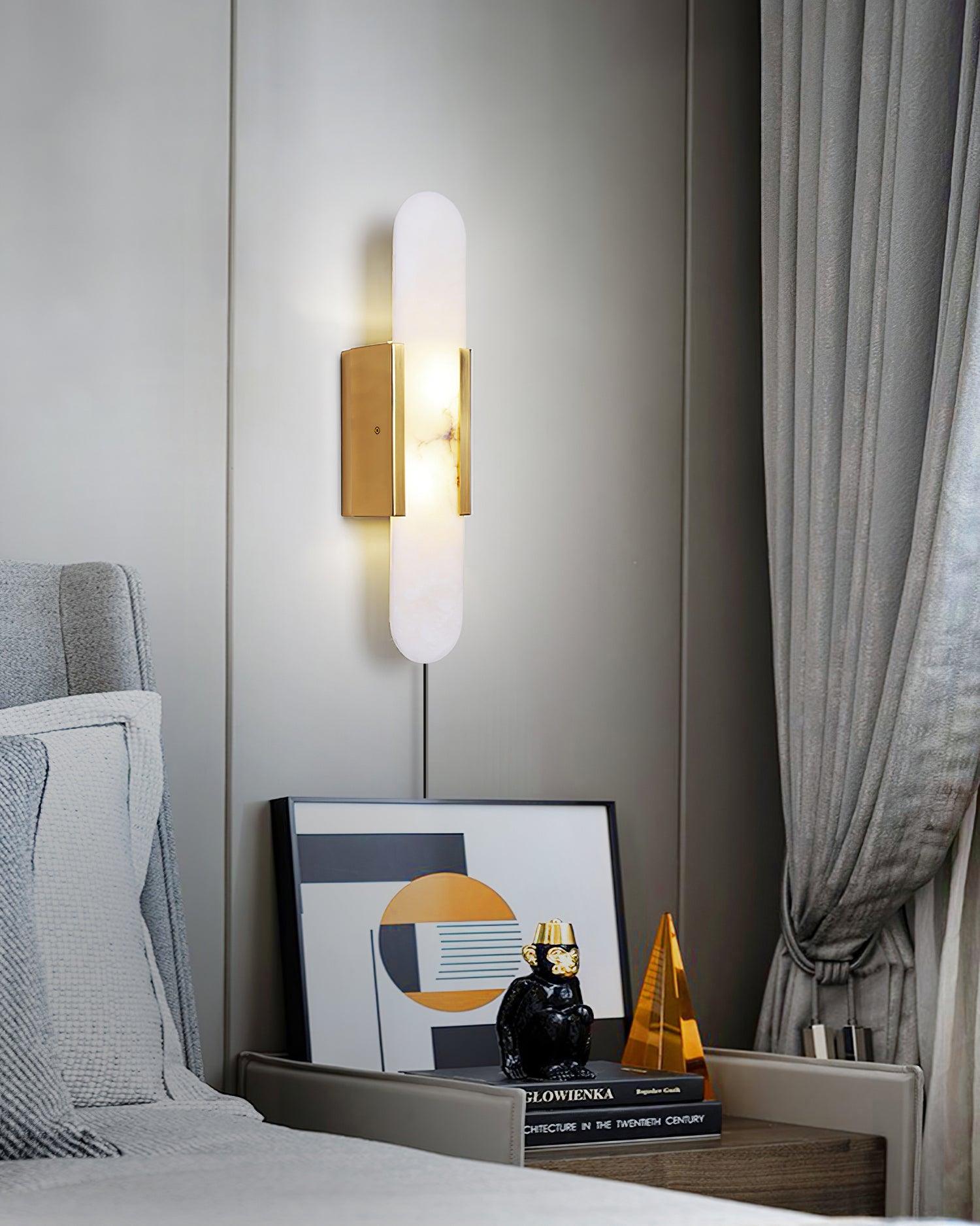 Bano Oblong Alabaster Plug Wall Light