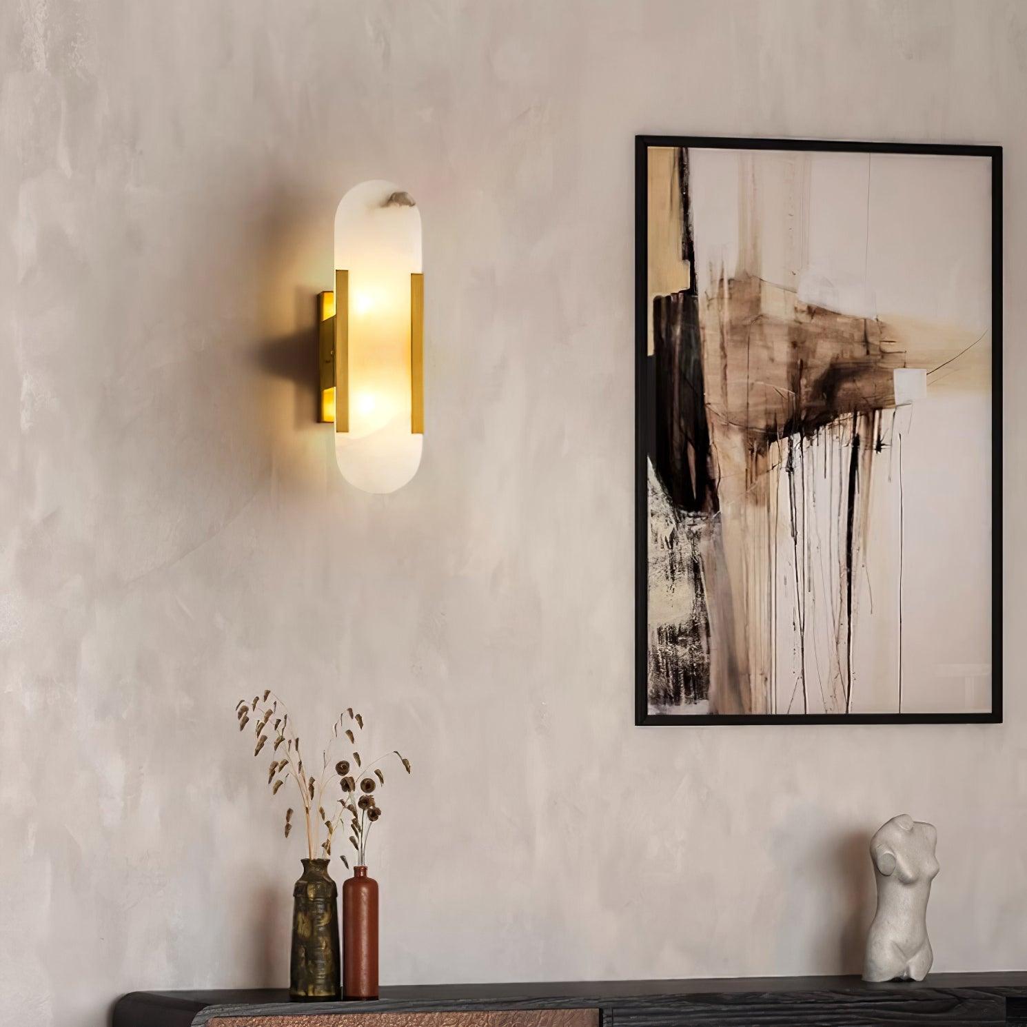 Bano Oblong Alabaster Plug Wall Light