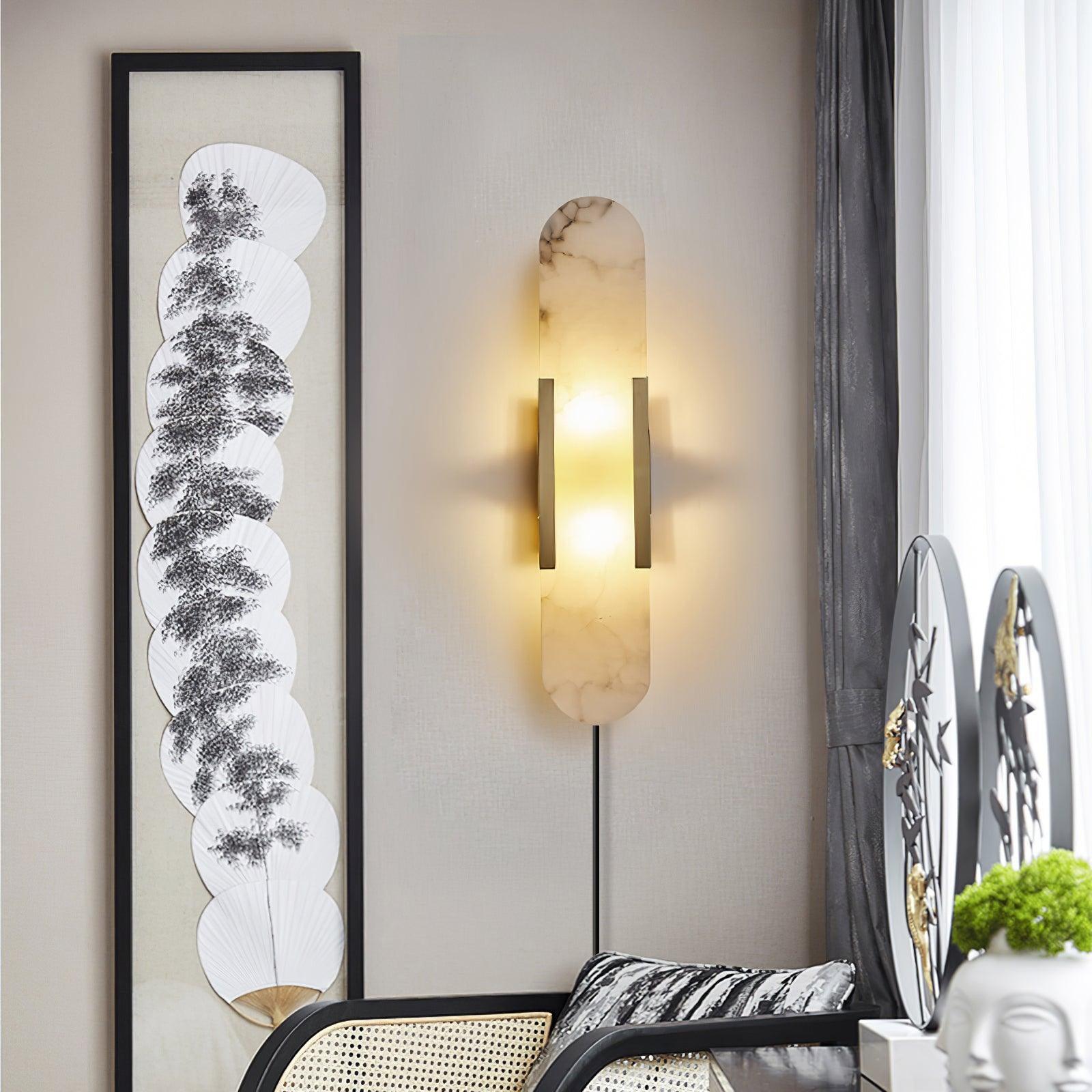 Bano Oblong Alabaster Plug Wall Light