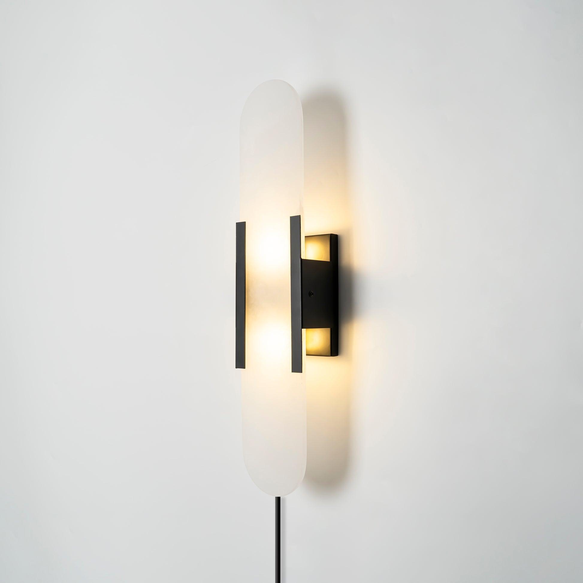 Bano Oblong Alabaster Plug Wall Light