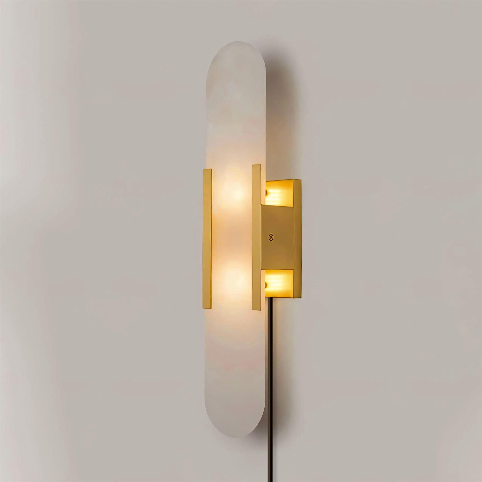 Bano Oblong Alabaster Plug Wall Light