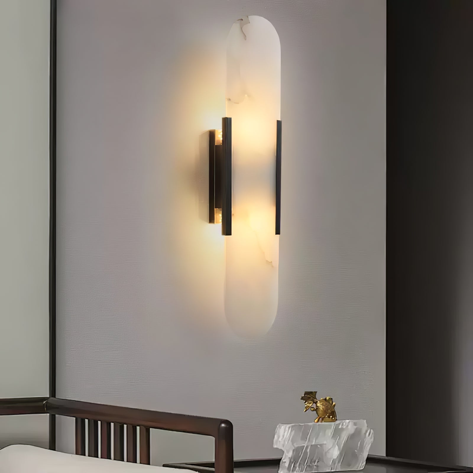 Bano Oblong Alabaster Plug Wall Light