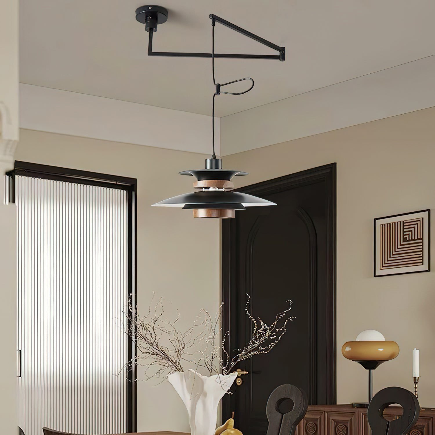 Sylania Steel & Wood Pendant Lamp