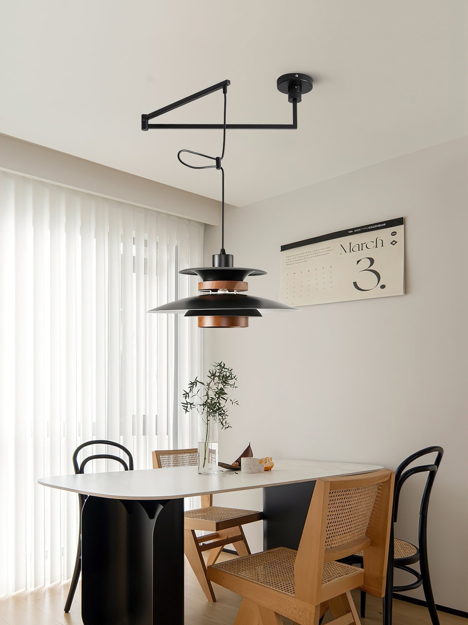 Sylania Steel & Wood Pendant Lamp