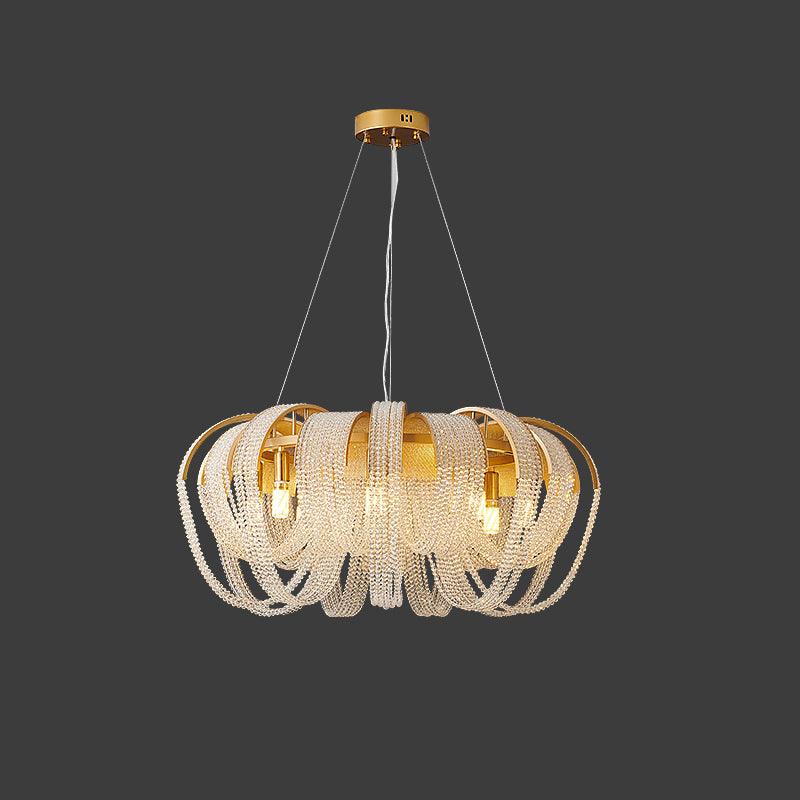 Siv Chandelier Mesh Crystal Gold Waterfall Sparkle