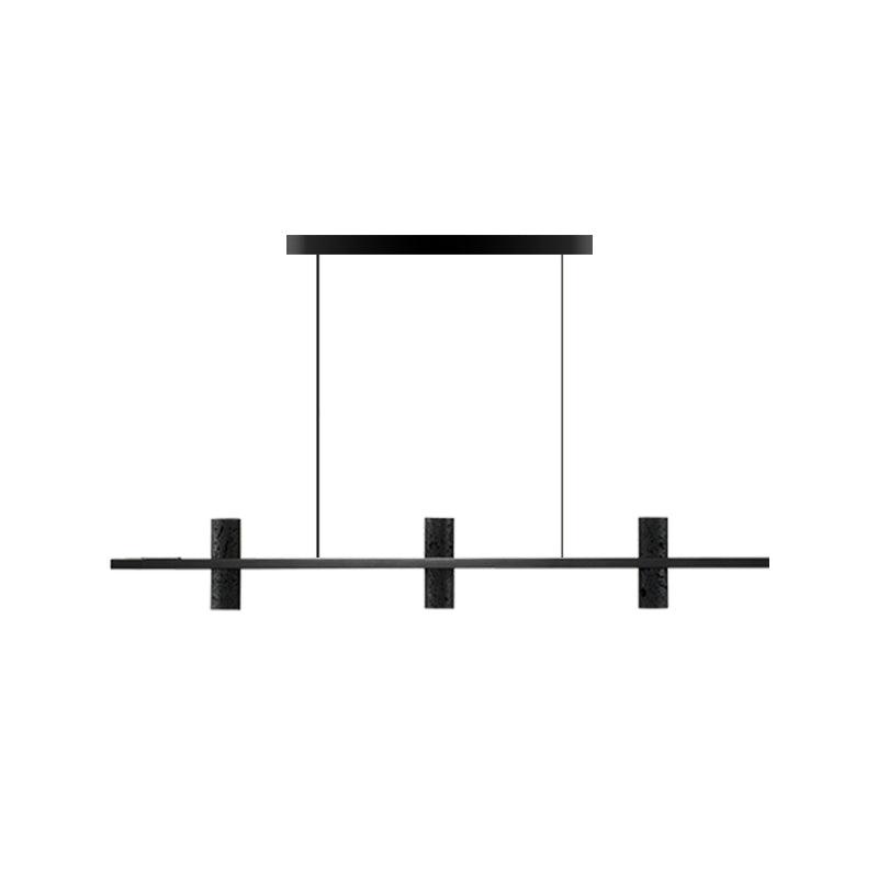 Nernis Pendant Lamp Parallel Black Travertine Minimalist Linear