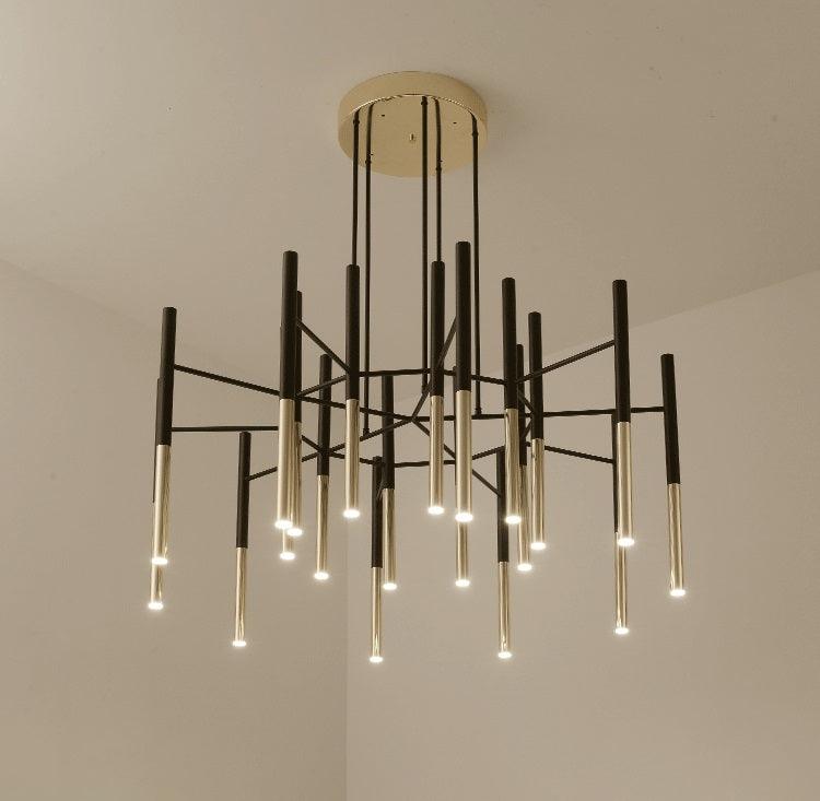 Arixon Chandelier Modern Rods Black Gold