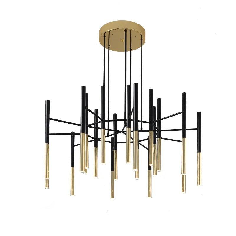 Arixon Chandelier Modern Rods Black Gold