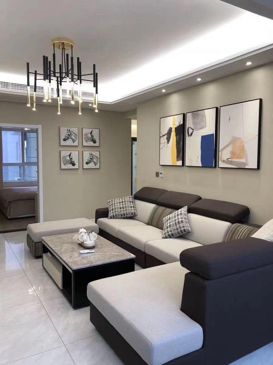 Arixon Chandelier Modern Rods Black Gold