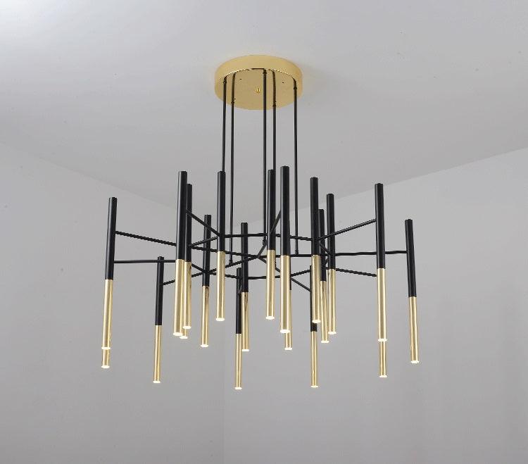 Arixon Chandelier Modern Rods Black Gold