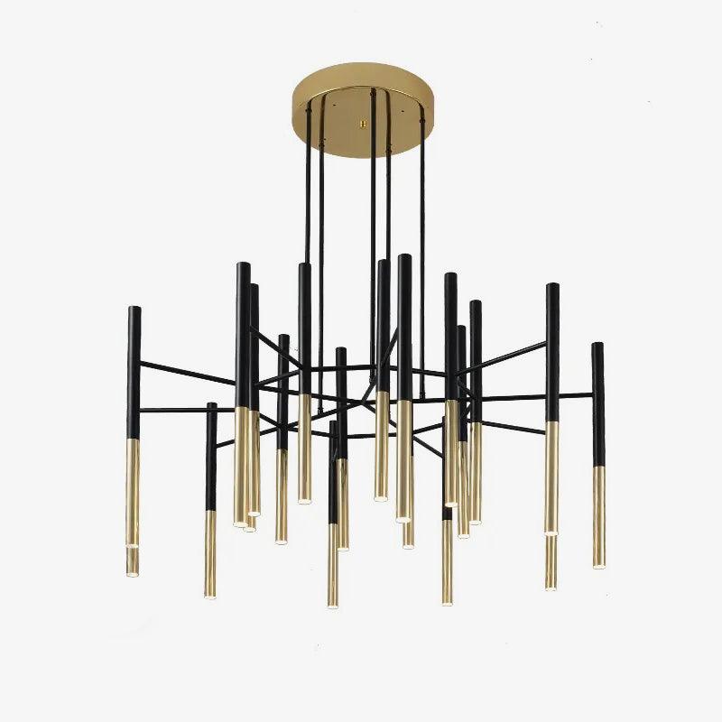Arixon Chandelier Modern Rods Black Gold
