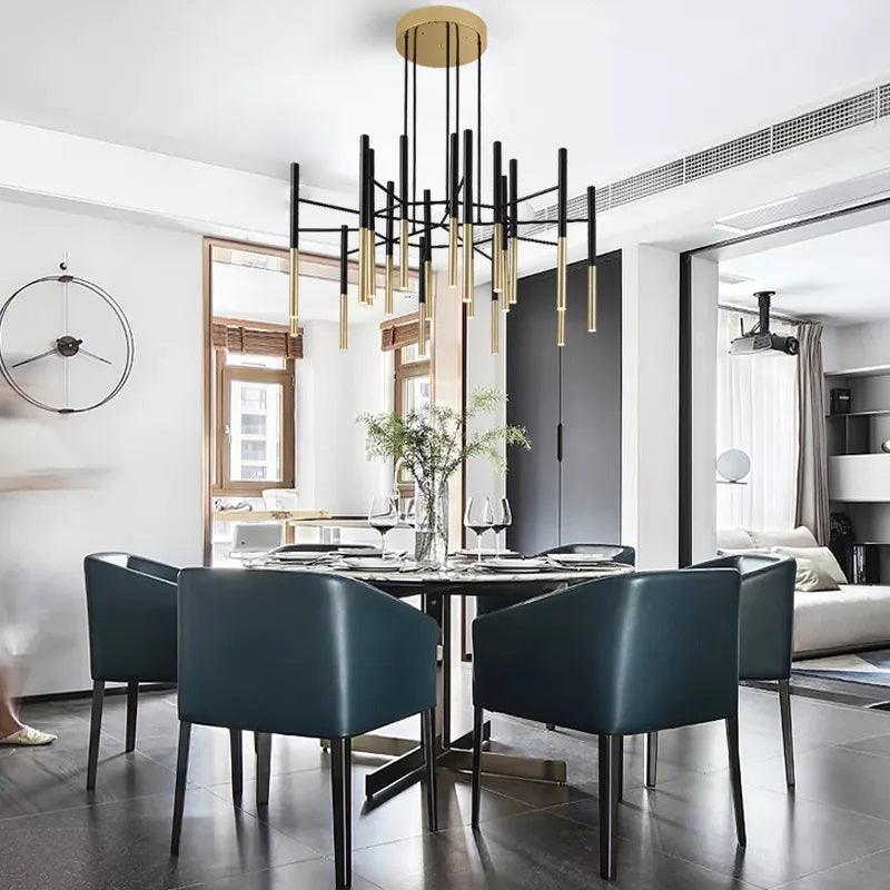 Arixon Chandelier Modern Rods Black Gold