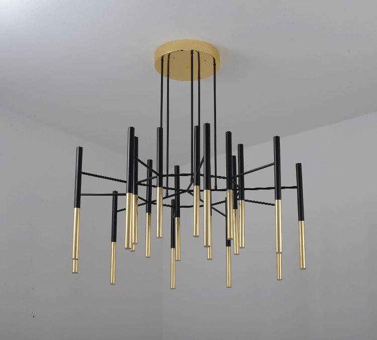 Arixon Chandelier Modern Rods Black Gold