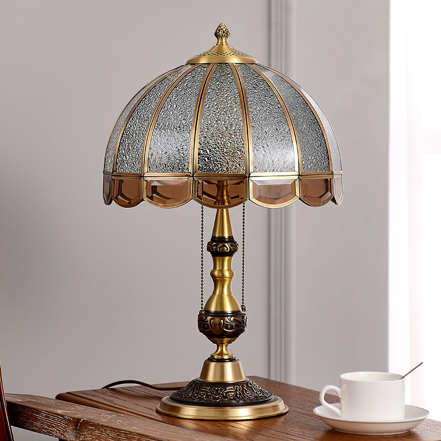 Brillix Brass & Glass Glam Table Lamp - Neutral Decor
