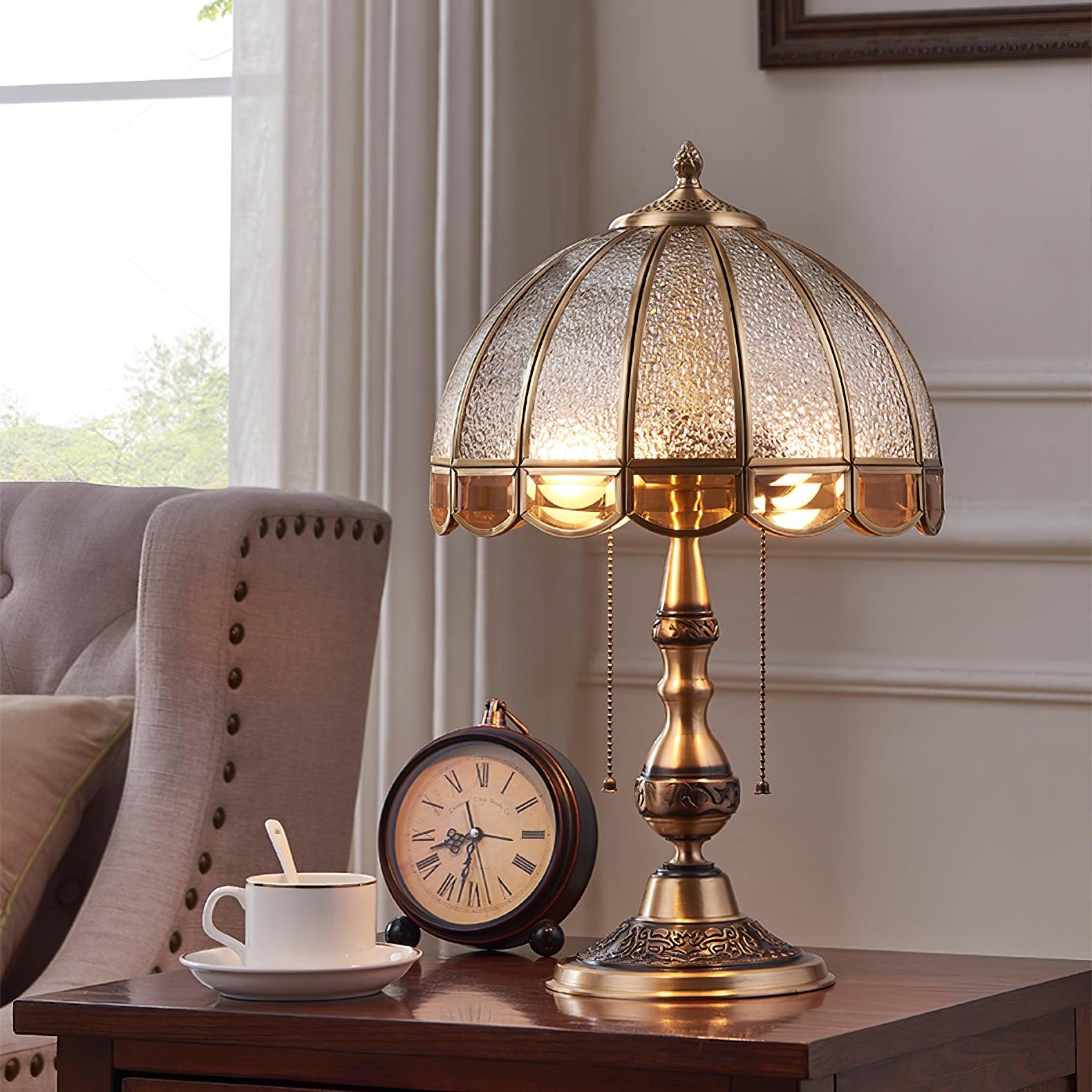 Brillix Brass & Glass Glam Table Lamp - Neutral Decor