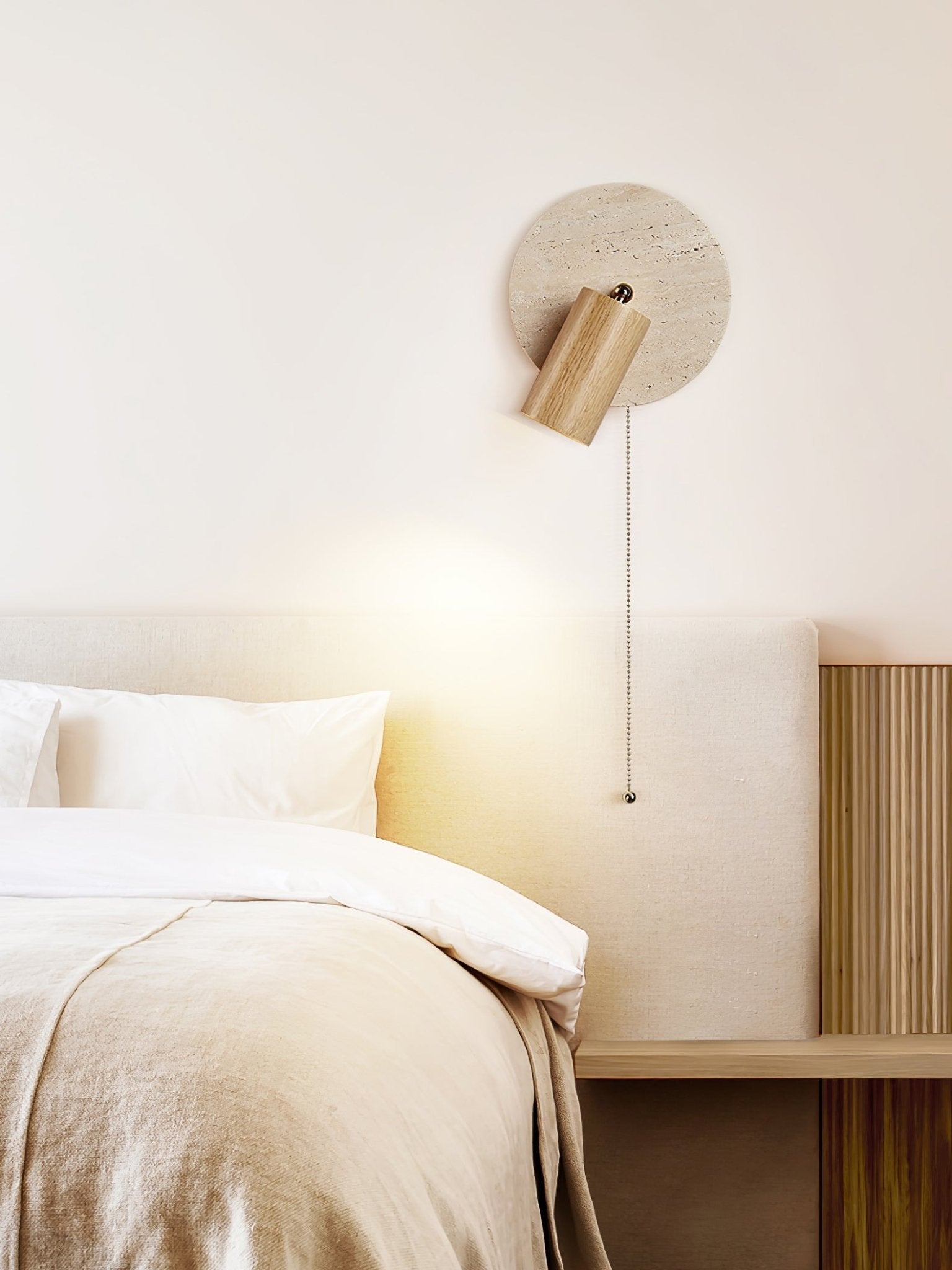 Romino Disc Swing Travertine Wall Light