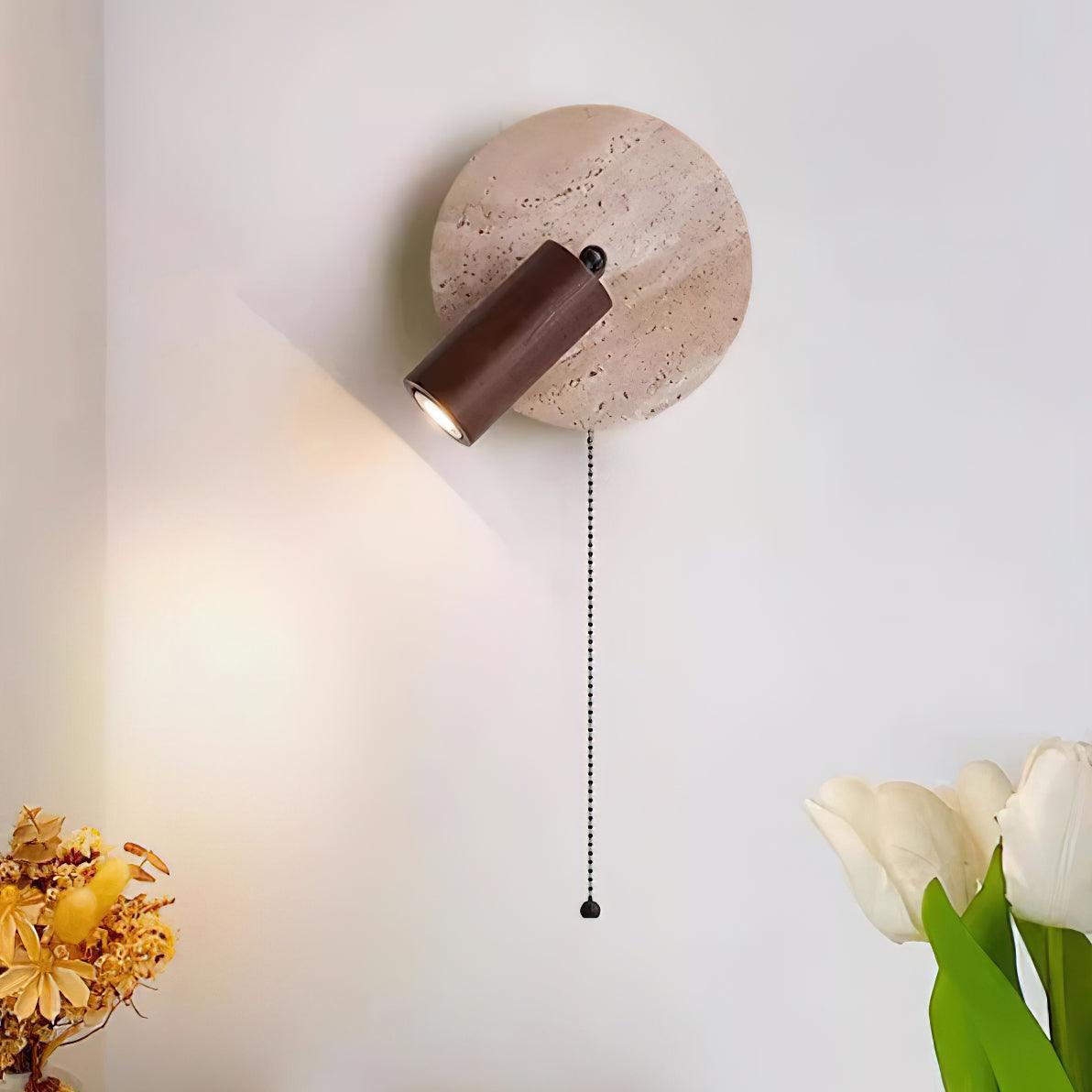 Romino Disc Swing Travertine Wall Light