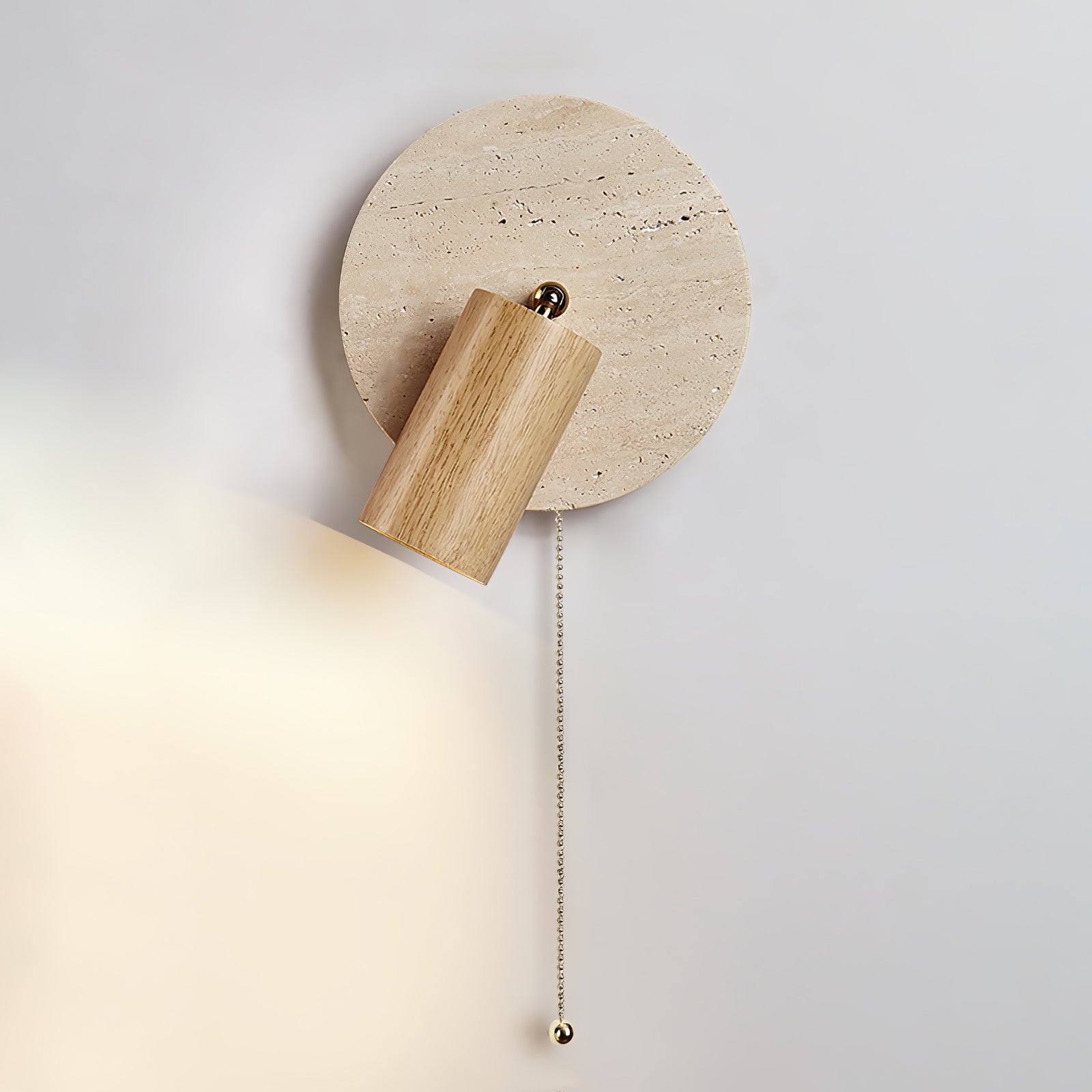 Romino Disc Swing Travertine Wall Light