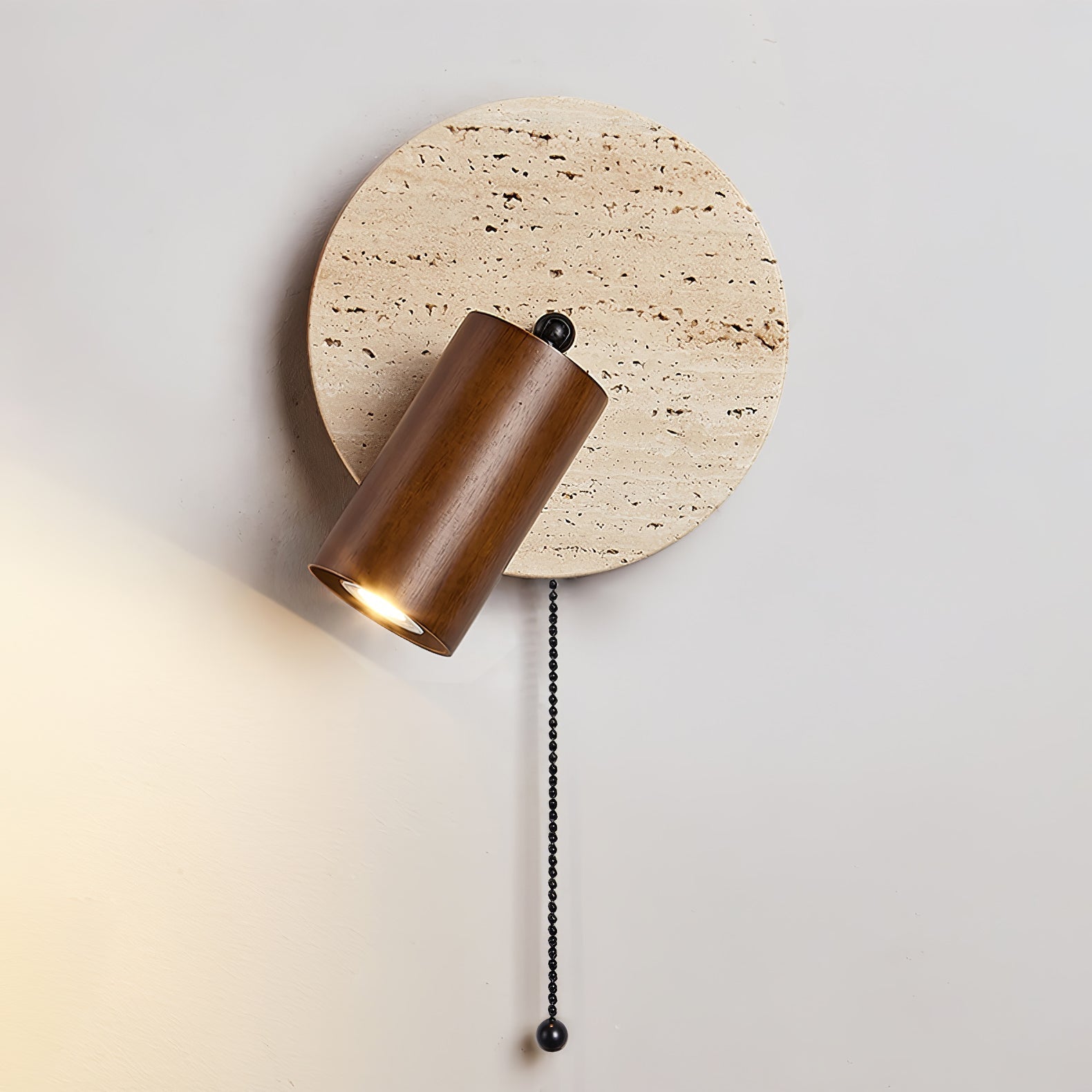 Romino Disc Swing Travertine Wall Light